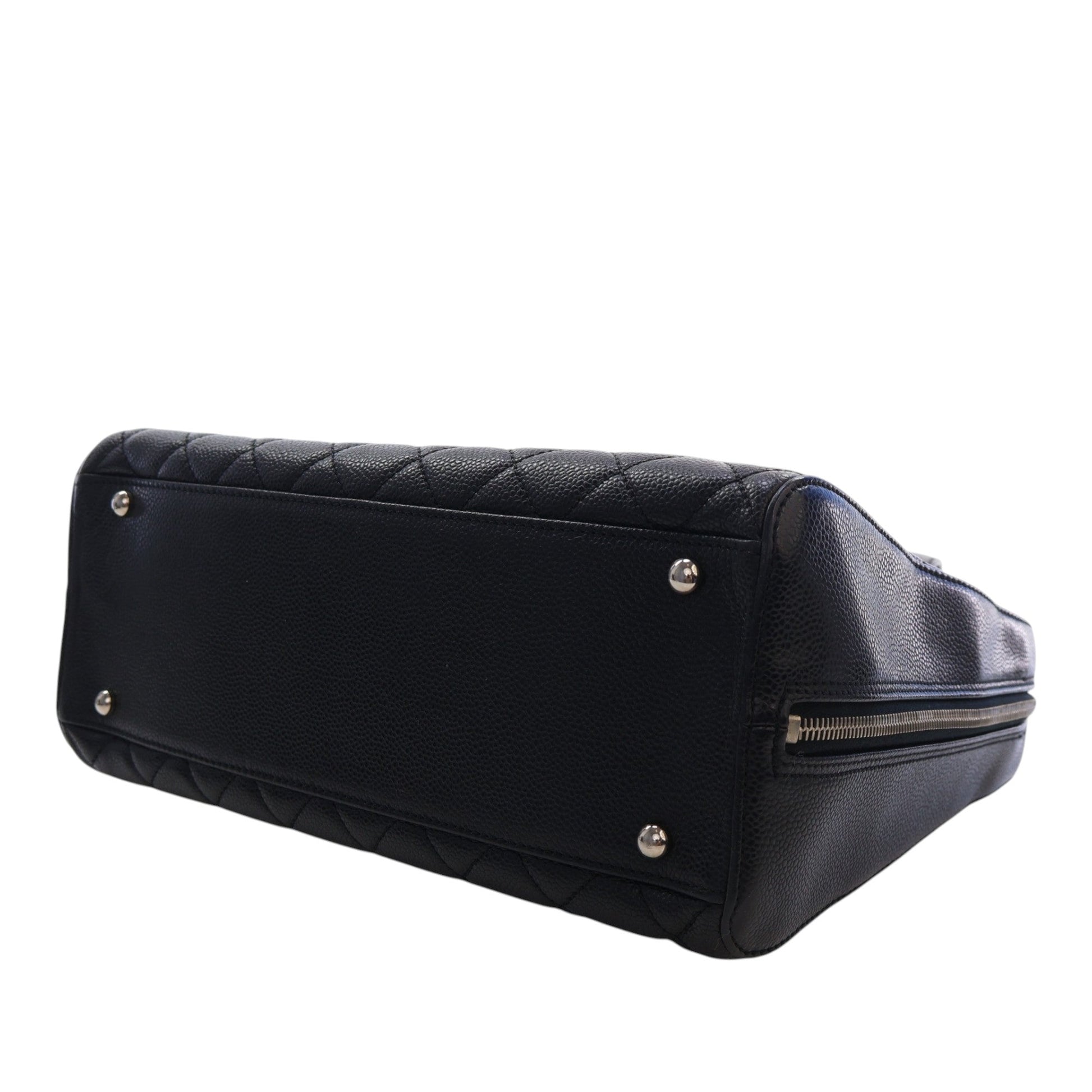 Chanel CC Quilted Caviar Bowler Bag