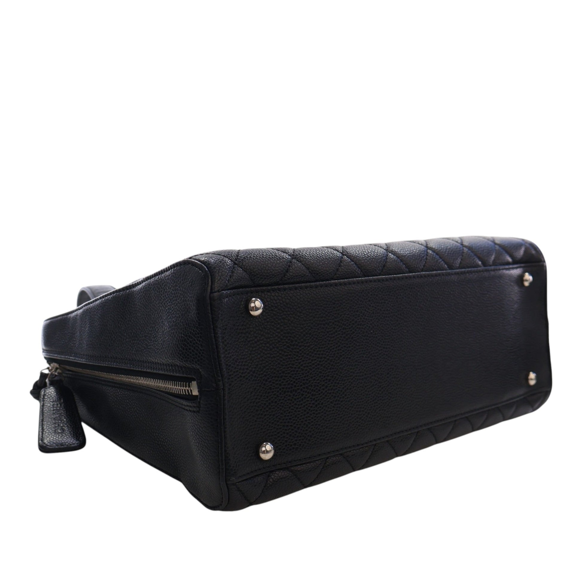 Chanel CC Quilted Caviar Bowler Bag