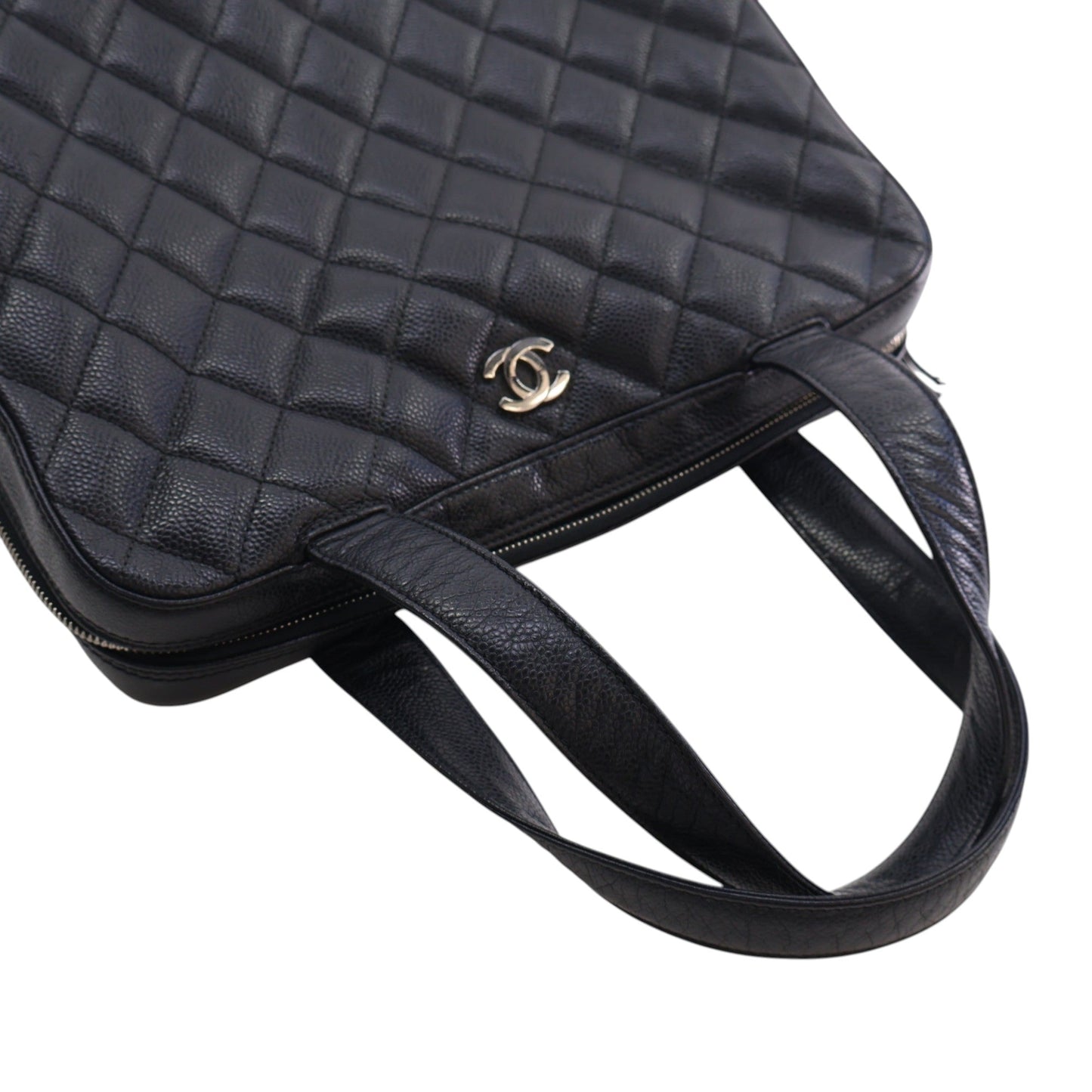 Chanel CC Quilted Caviar Bowler Bag