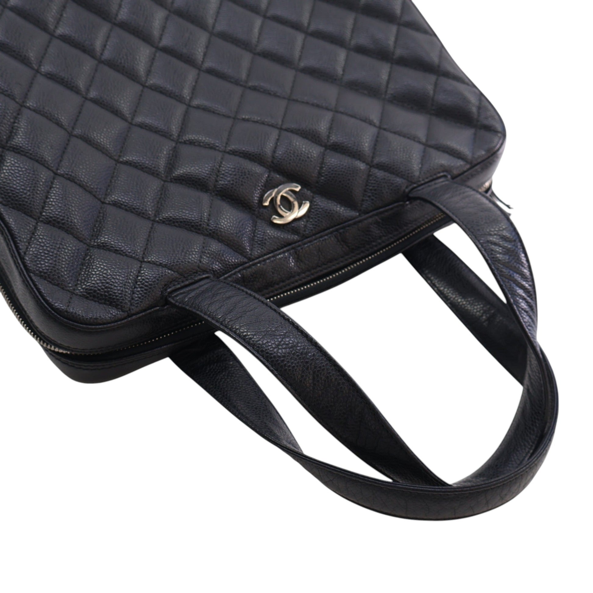 Chanel CC Quilted Caviar Bowler Bag