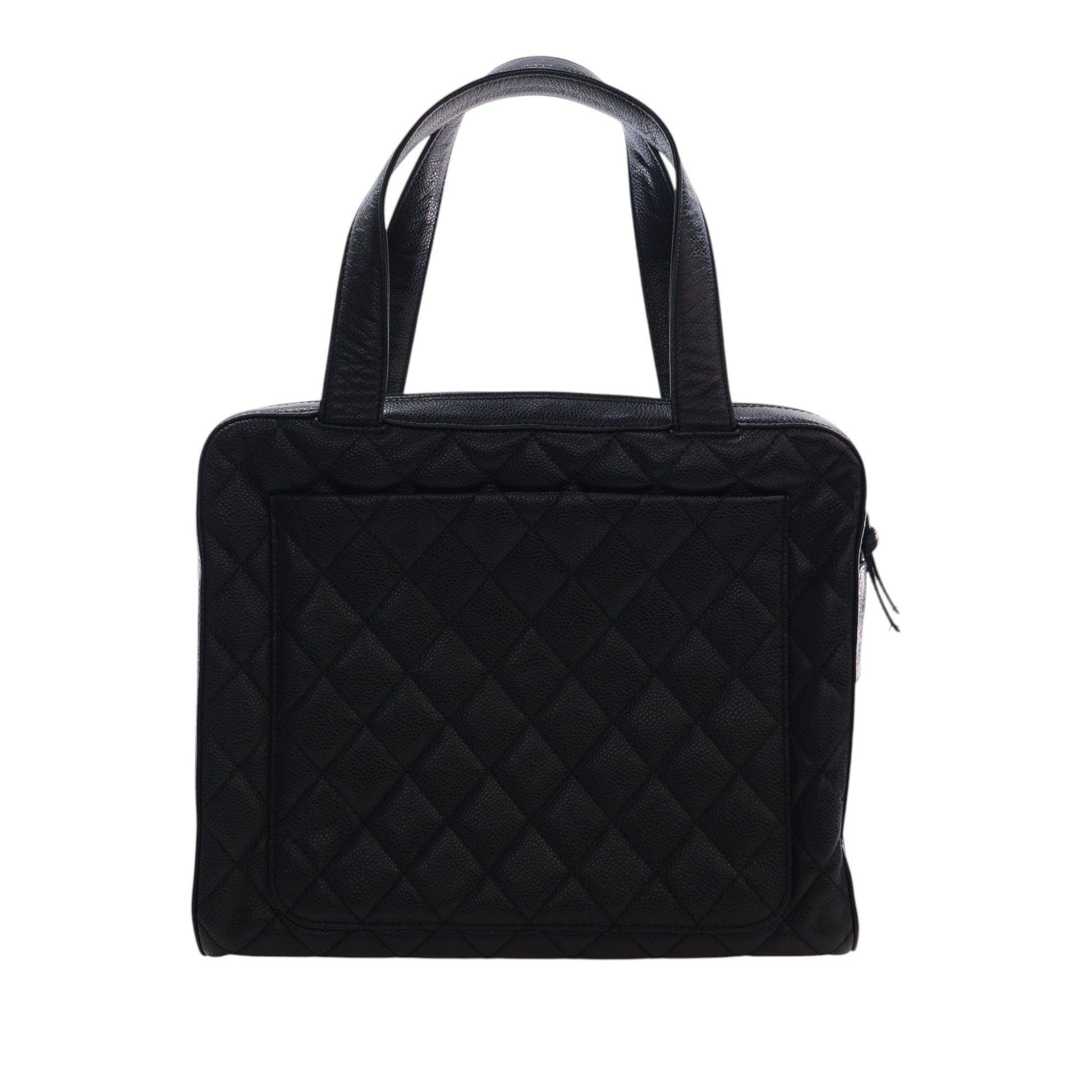 Chanel CC Quilted Caviar Bowler Bag