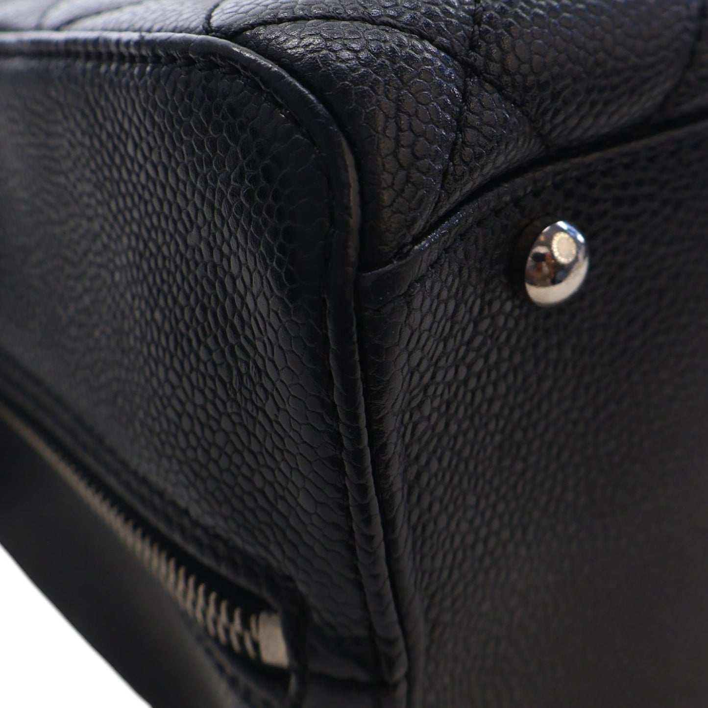 Chanel CC Quilted Caviar Bowler Bag