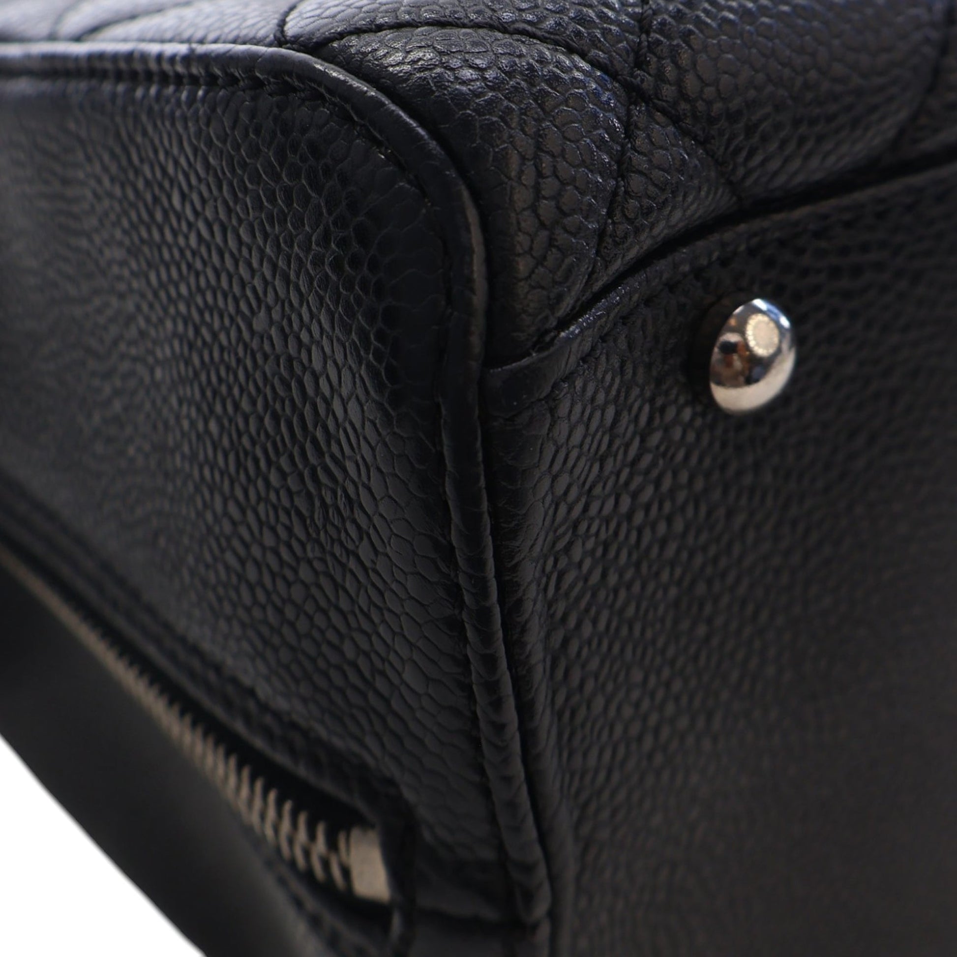 Chanel CC Quilted Caviar Bowler Bag