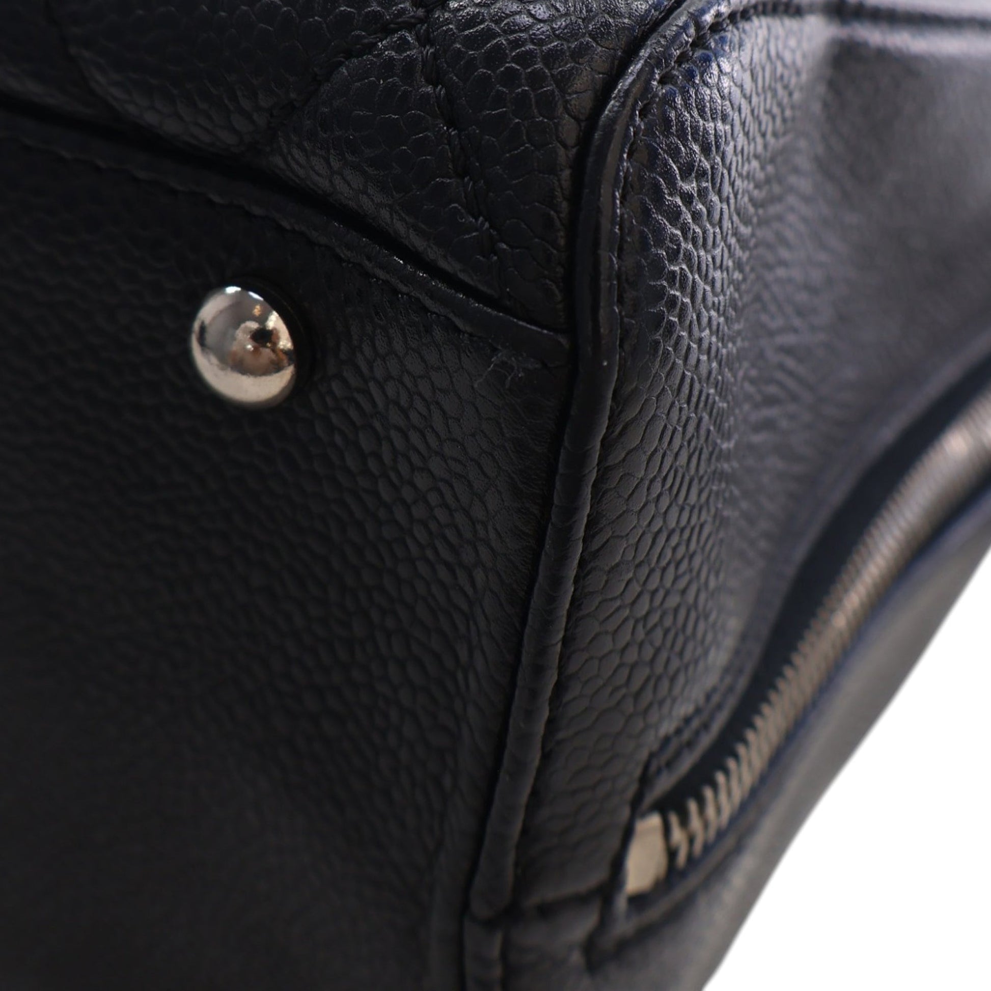 Chanel CC Quilted Caviar Bowler Bag