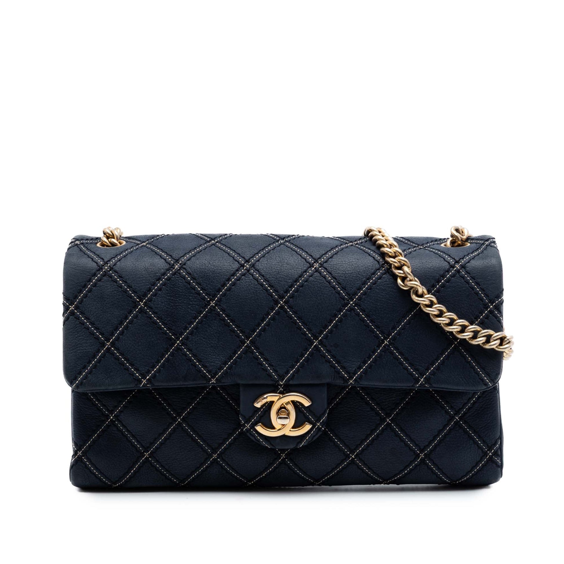 Chanel Jumbo Quilted Calfskin Triple Stitched Flap
