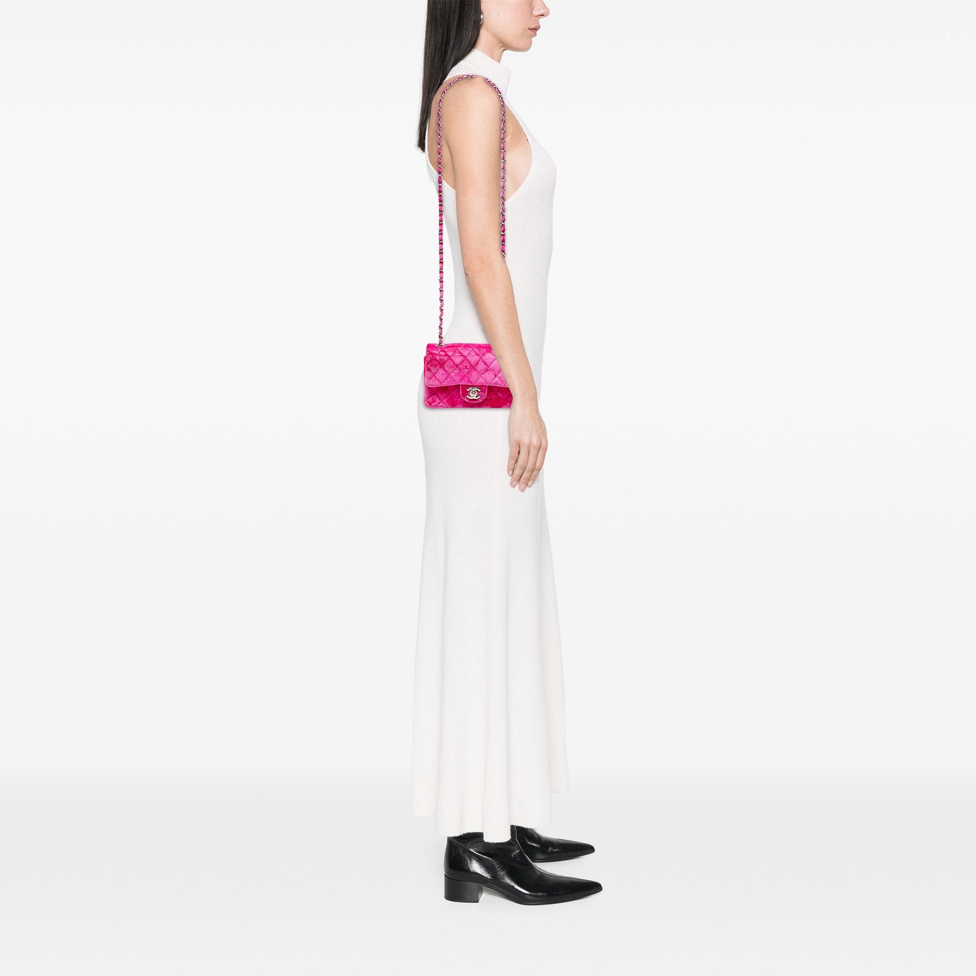 Chanel Mini Rectangular Classic Velvet Single Flap