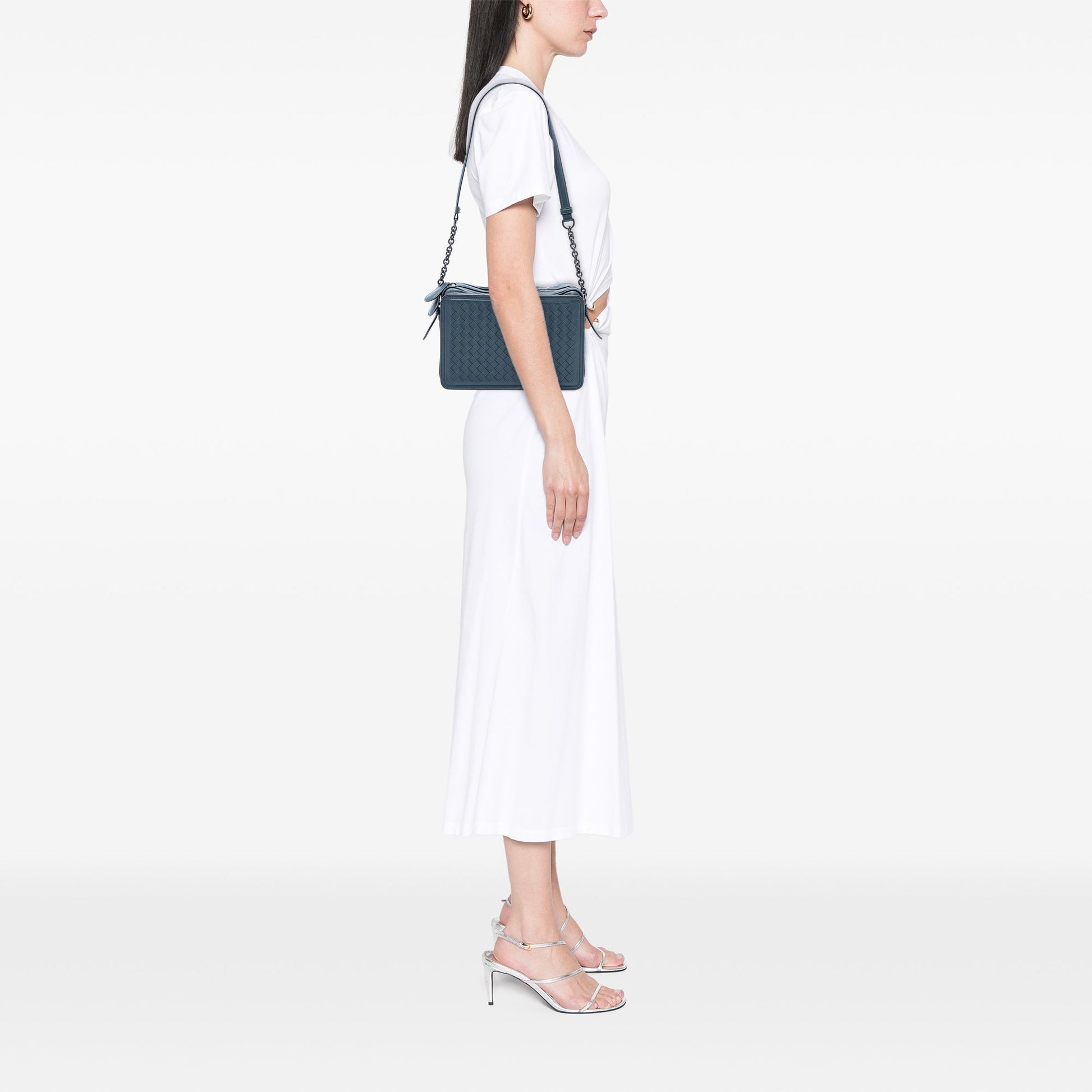 Bottega Veneta Nappa Intrecciato Belt Flap Camera Bag