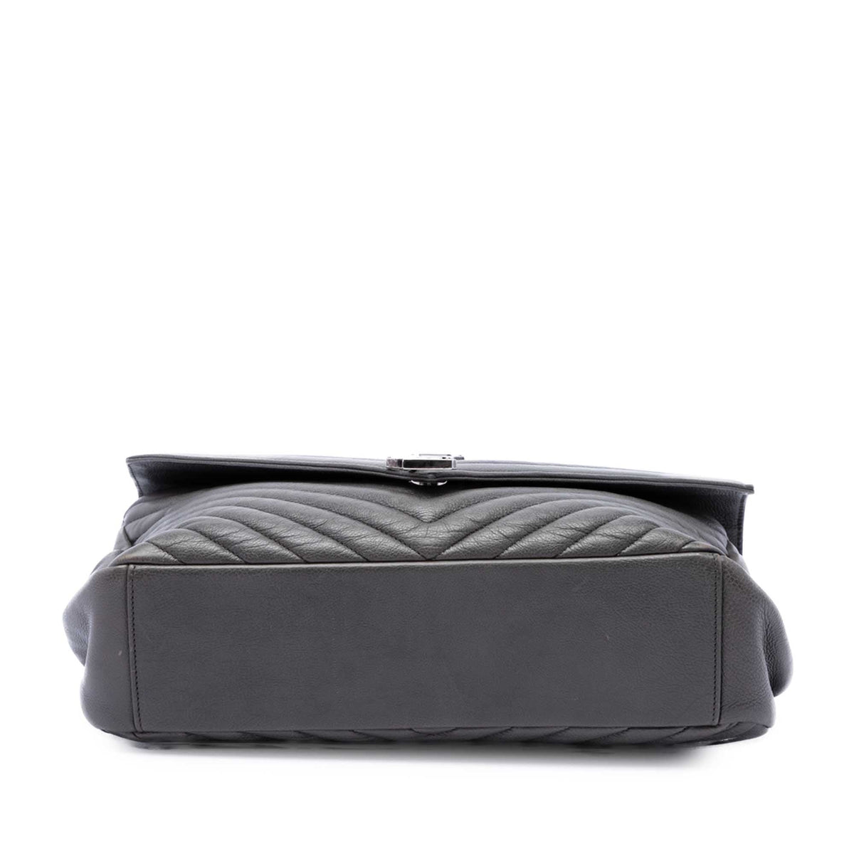 Saint Laurent Large Chevron Sheepskin Monogram College Satchel