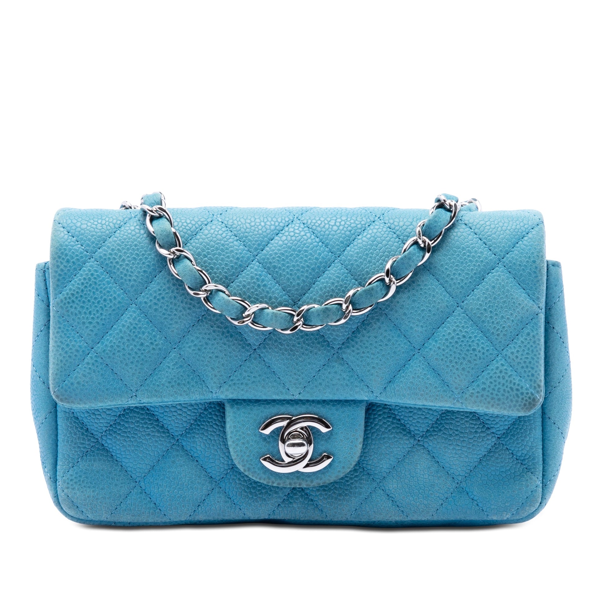 Chanel Mini Rectangular Classic Iridescent Caviar Single Flap