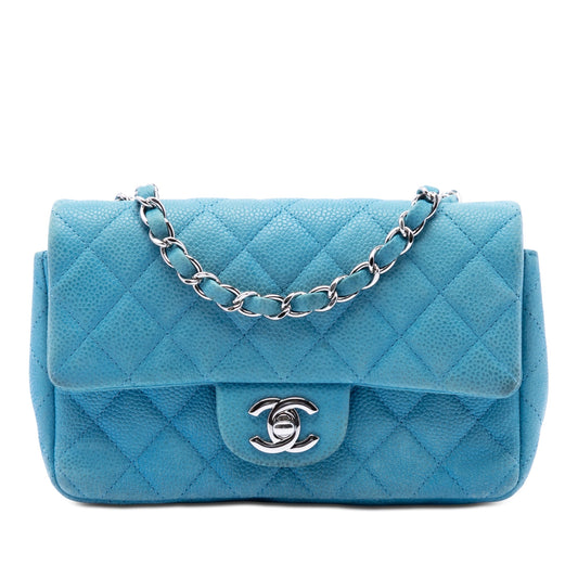 Chanel Mini Rectangular Classic Iridescent Caviar Single Flap