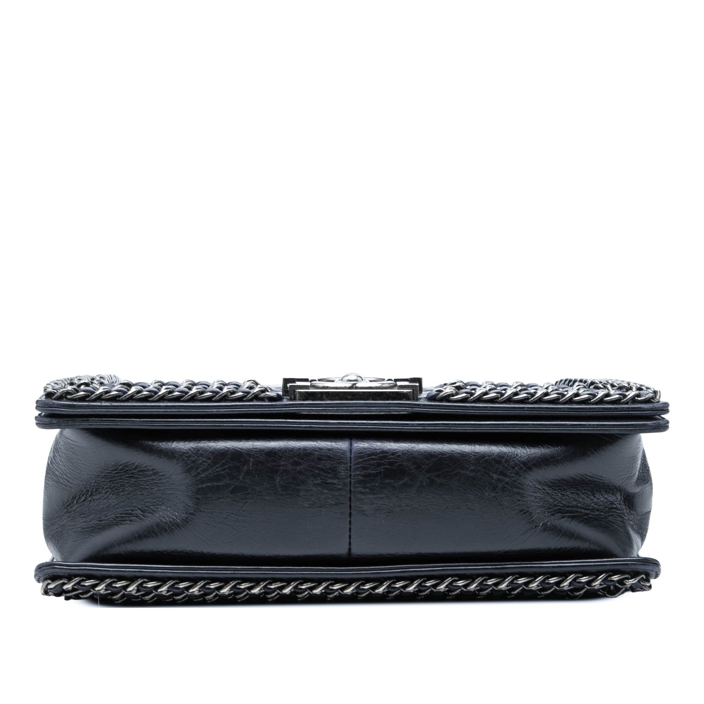 Chanel Old Medium Quilted Glazed Calfskin Chain Around Boy Flap