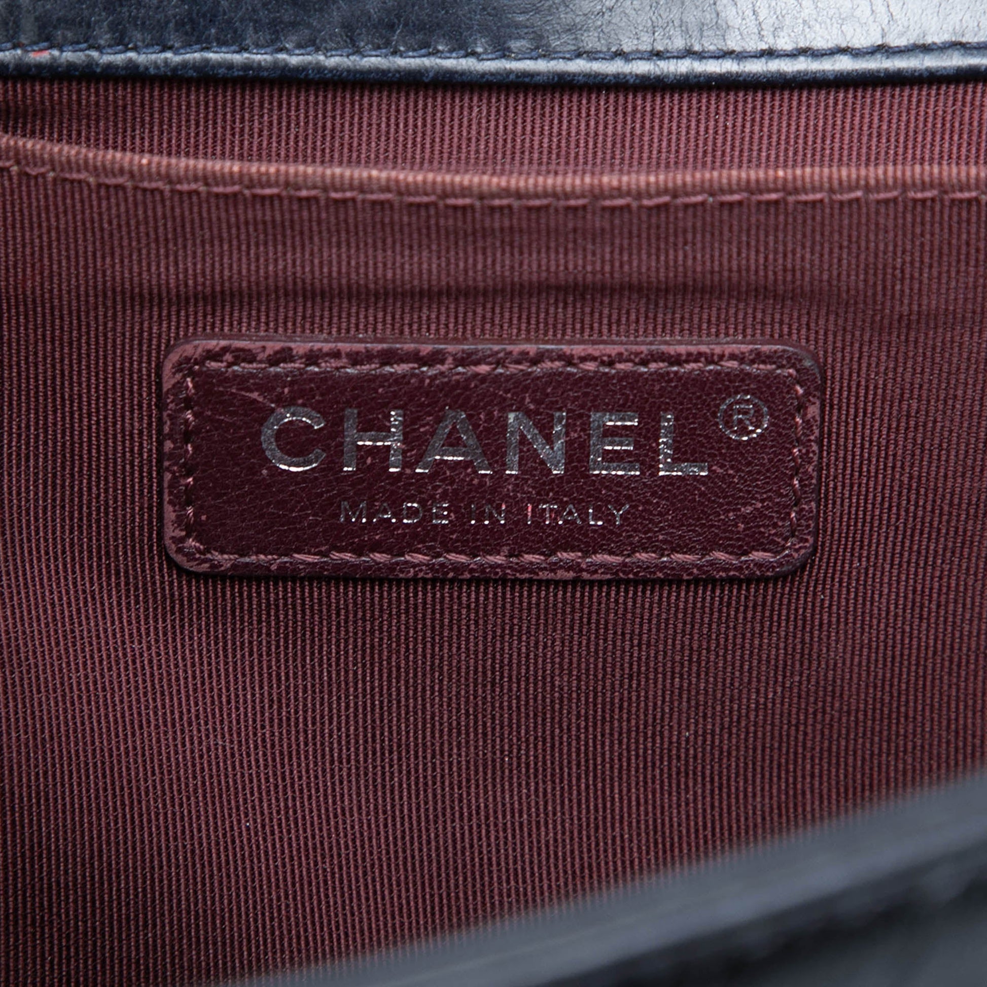 Chanel Old Medium Quilted Glazed Calfskin Chain Around Boy Flap