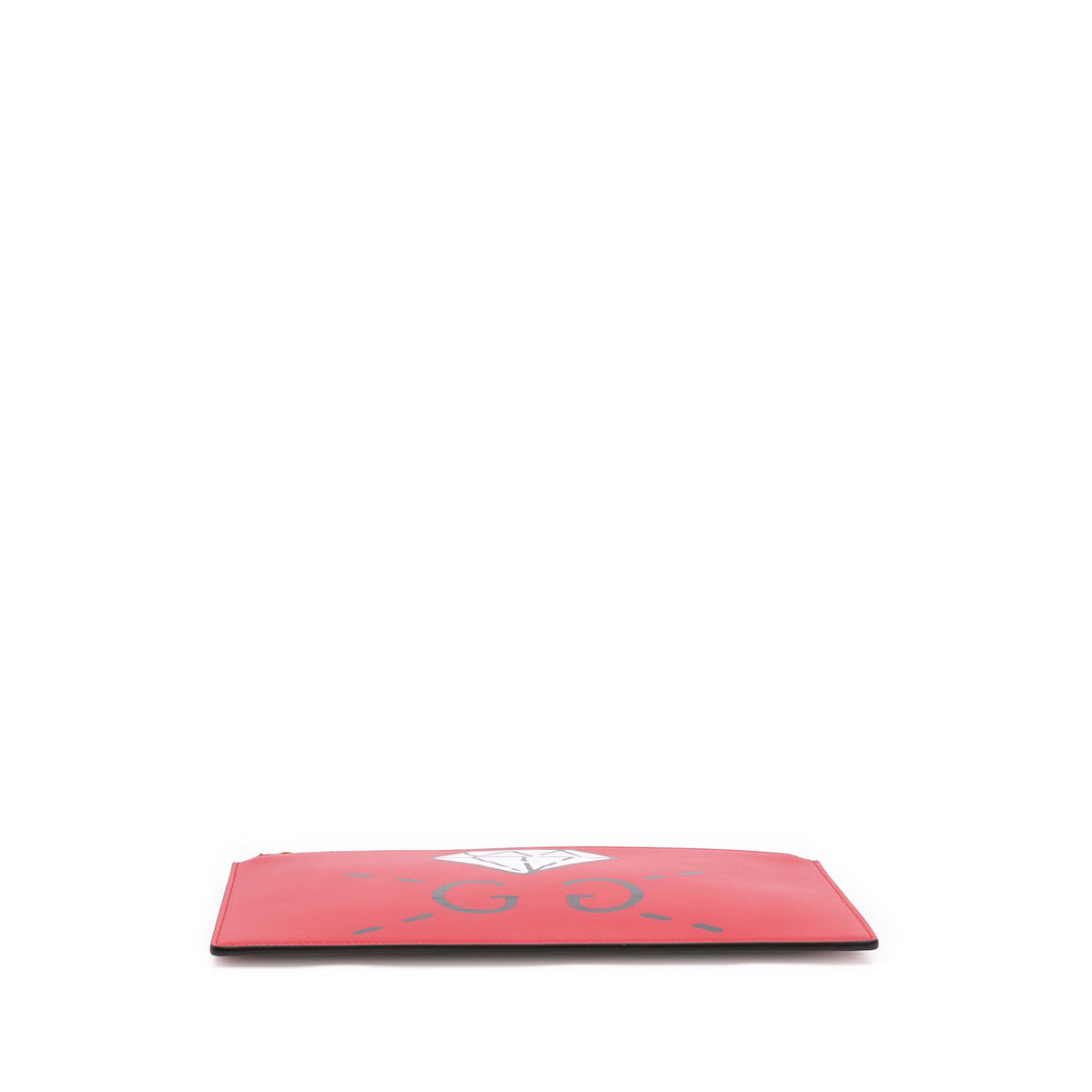Gucci GucciGhost Calfskin Diamond Zip Pouch — Red