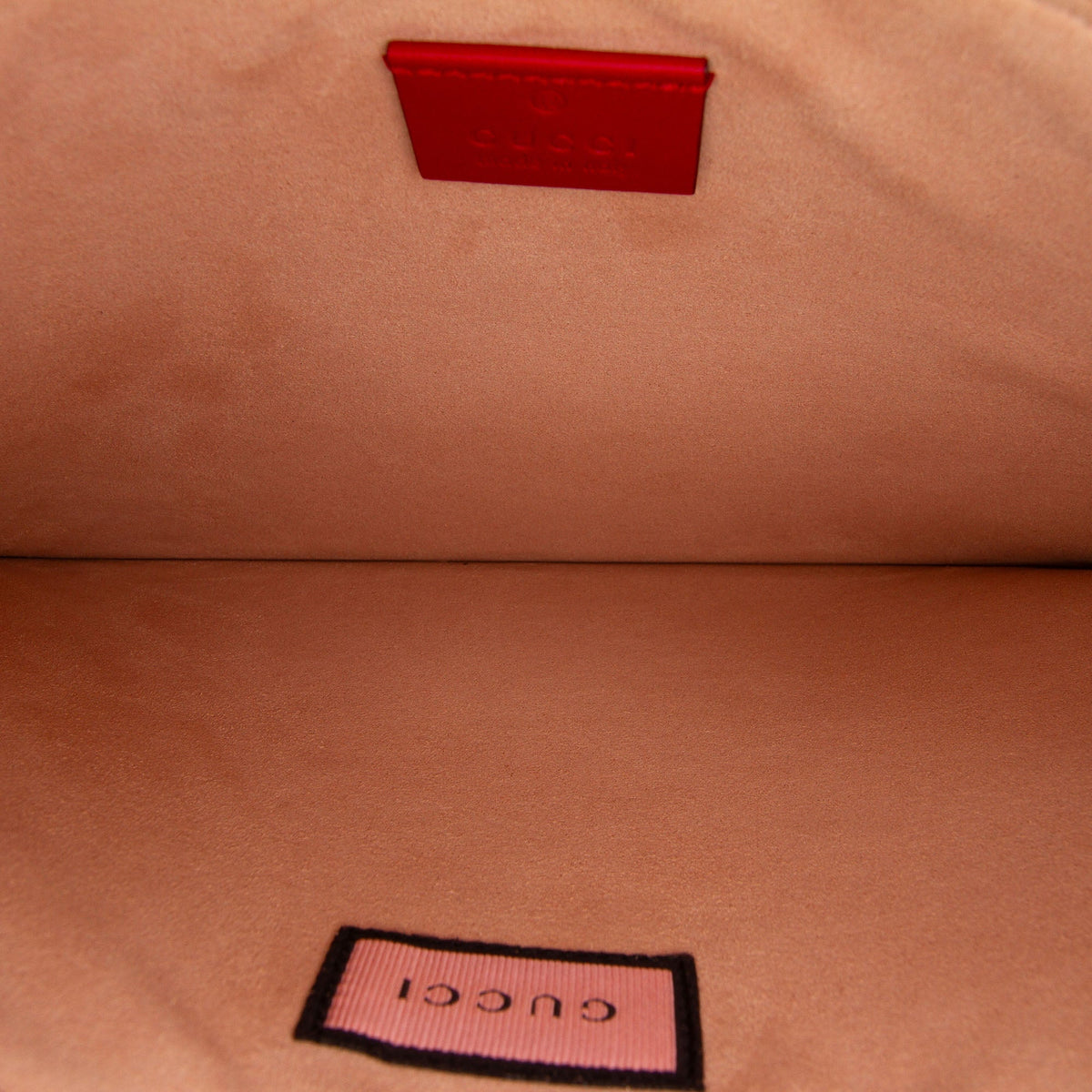 Gucci GucciGhost Calfskin Diamond Zip Pouch — Red
