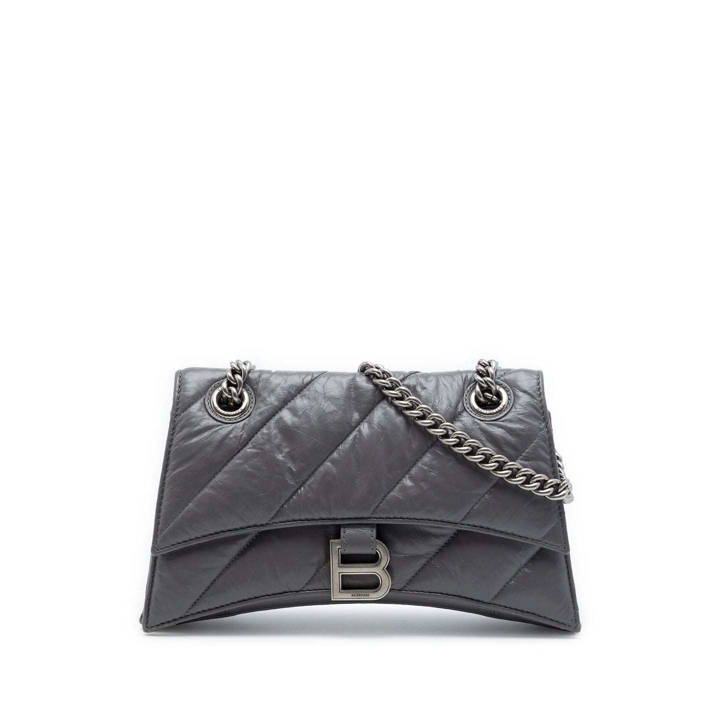 Balenciaga Small Metallic Calfskin Crush Chain Shoulder Bag