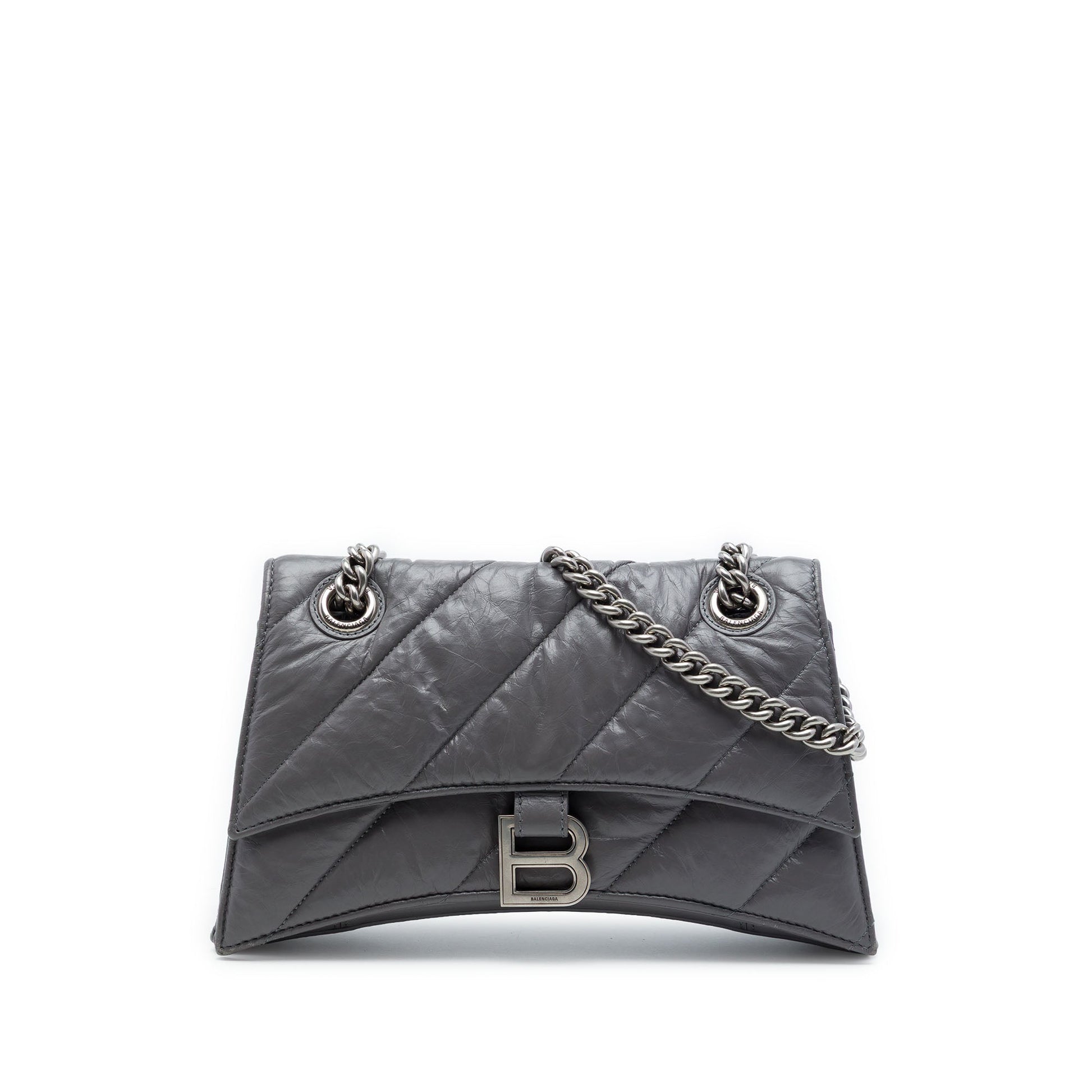 Balenciaga Small Metallic Calfskin Crush Chain Shoulder Bag