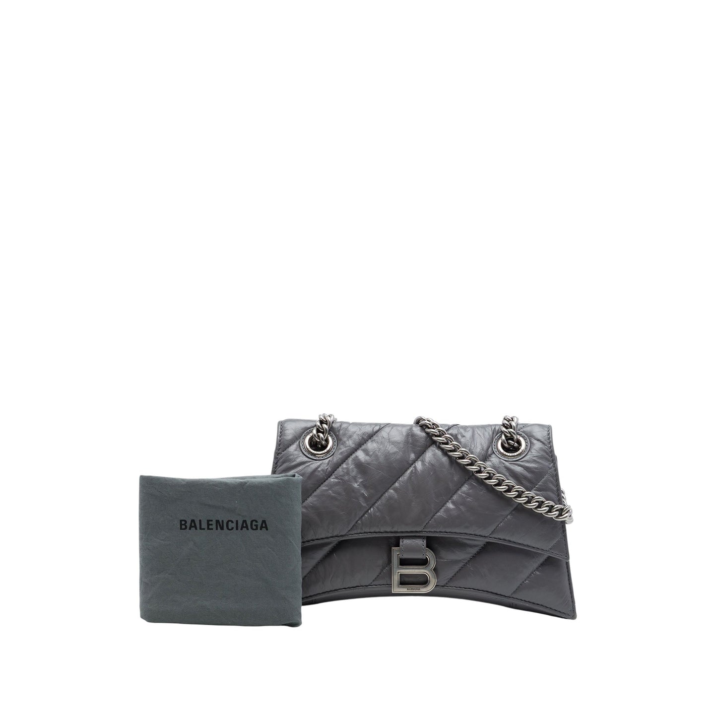 Balenciaga Small Metallic Calfskin Crush Chain Shoulder Bag