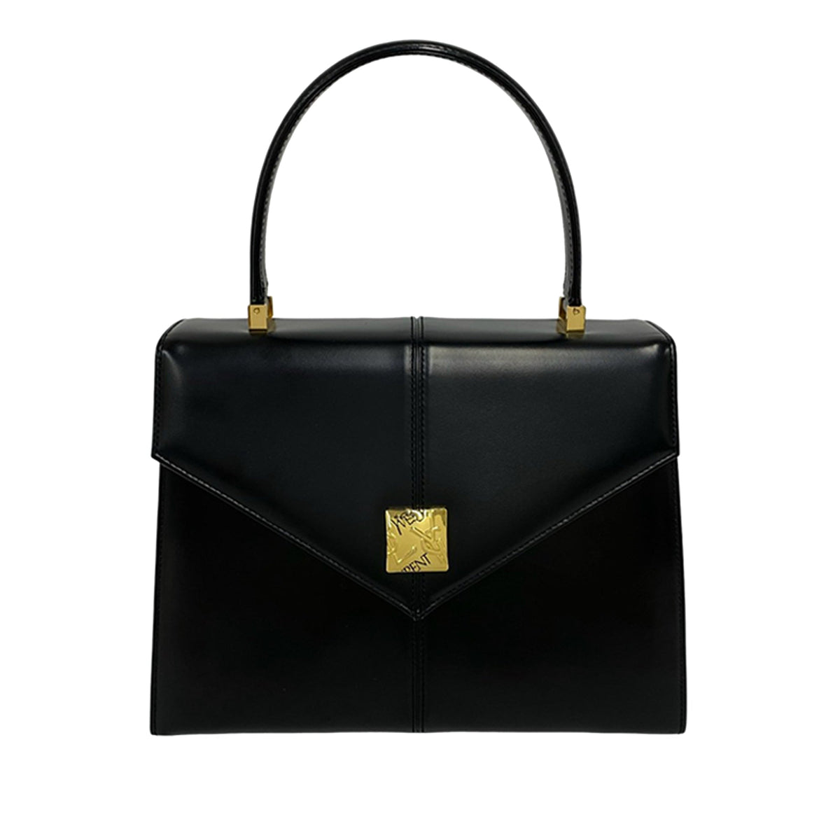 Saint Laurent Leather Top Handle — Black