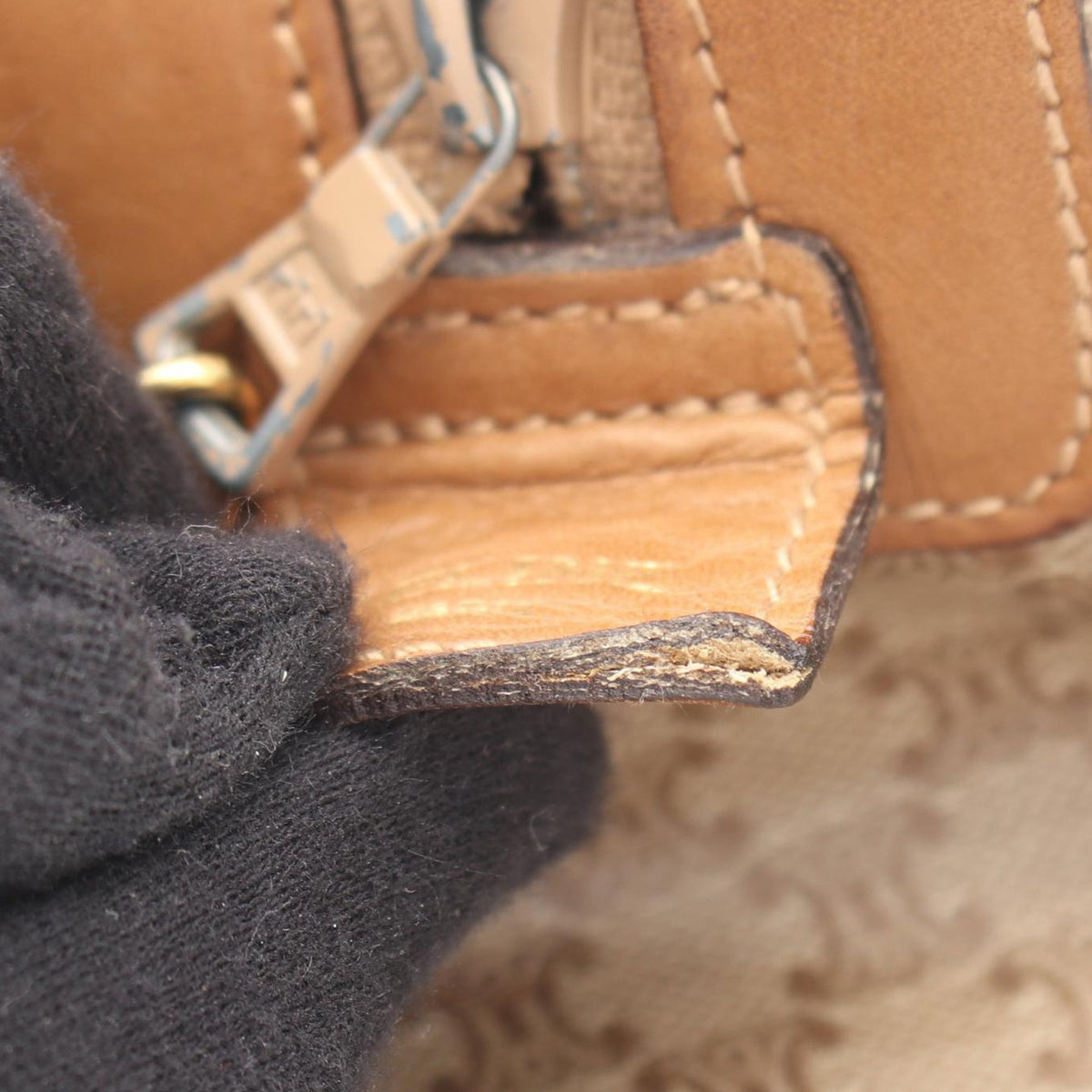 Celine Macadam Coated Canvas Boston Bag — Beige