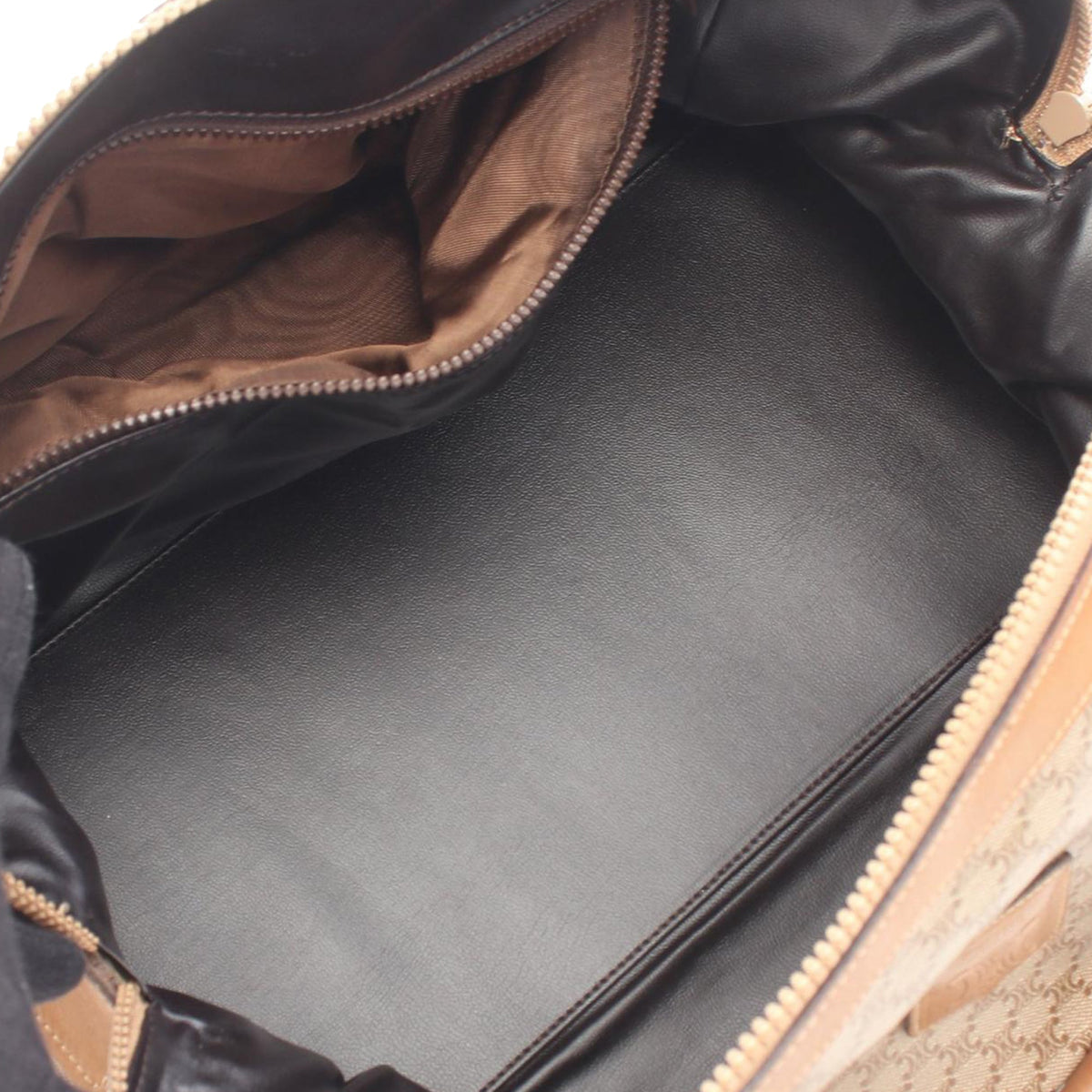 Celine Macadam Coated Canvas Boston Bag — Beige