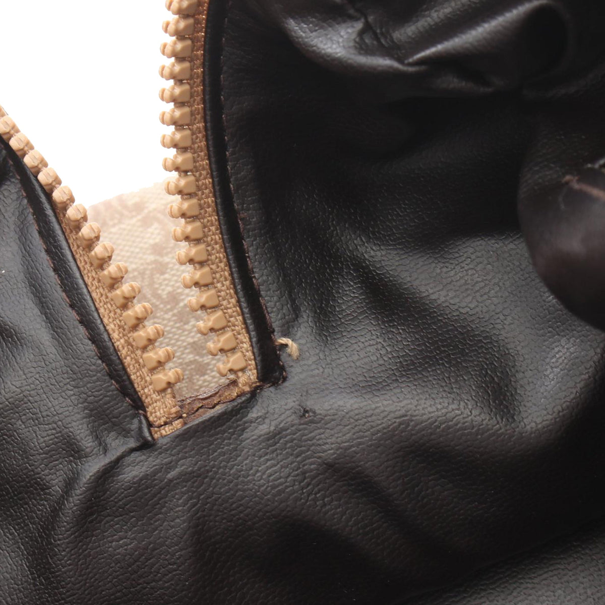 Celine Macadam Coated Canvas Boston Bag — Beige