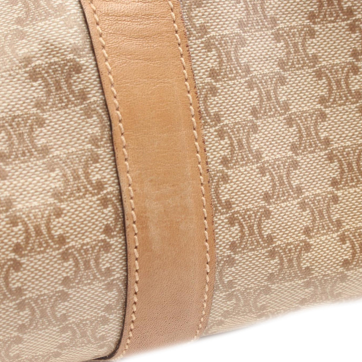 Celine Macadam Coated Canvas Boston Bag — Beige