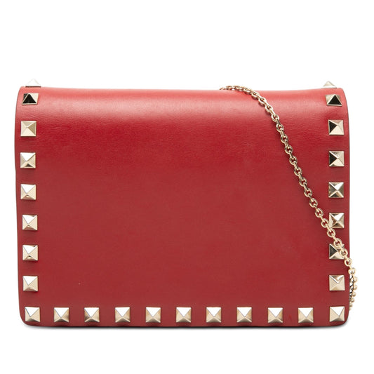 Valentino Leather Rockstud Chain Pouch