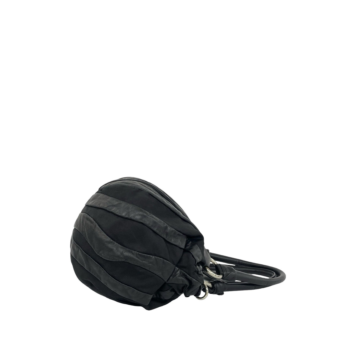 Prada Tessuto Nappa Waves Handbag — Black