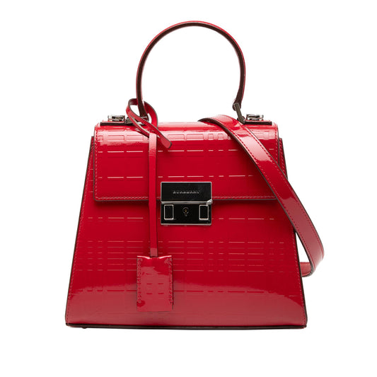 Embossed Patent Leather Top Handle