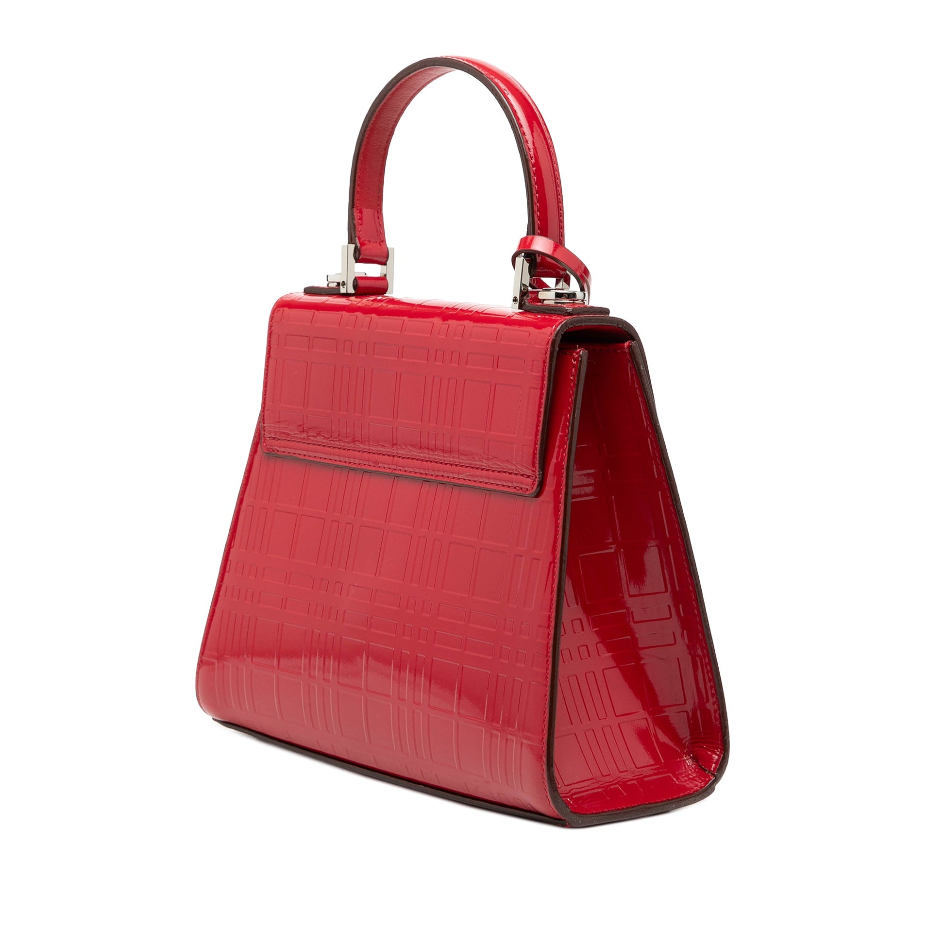 Embossed Patent Leather Top Handle