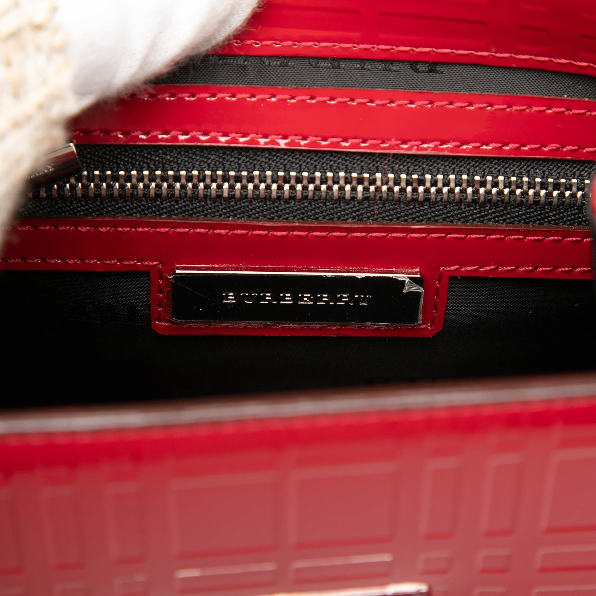 Embossed Patent Leather Top Handle