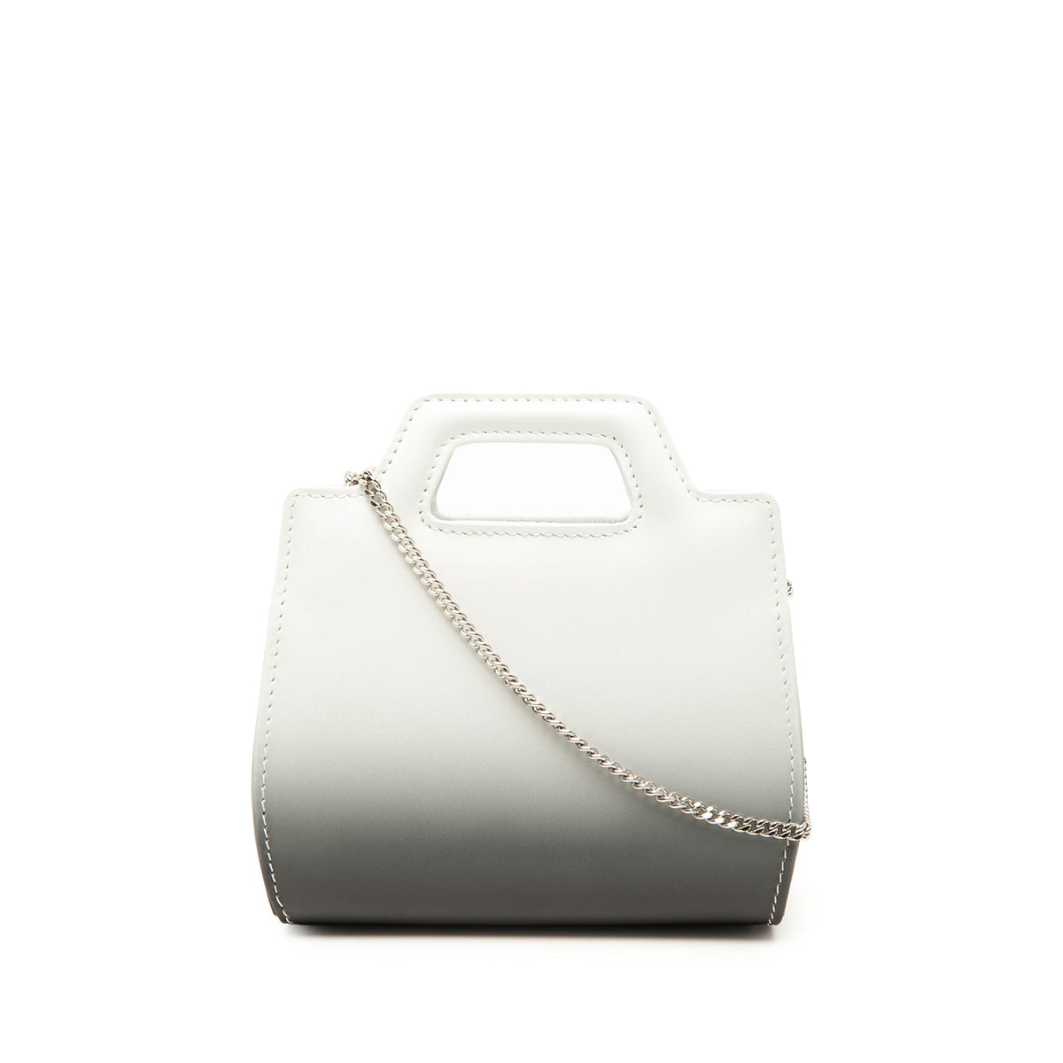 Ferragamo Mini Gradient Brushed Calfskin Gancini Wanda Top Handle Bag — White