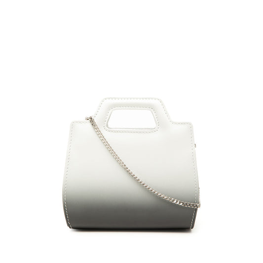Ferragamo Mini Gradient Brushed Calfskin Gancini Wanda Top Handle Bag — White