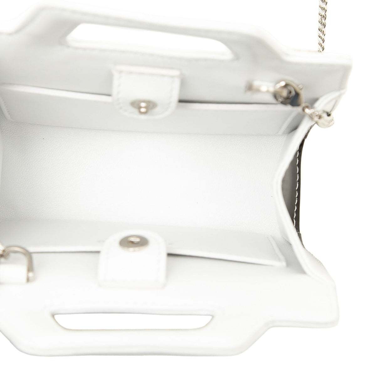 Ferragamo Mini Gradient Brushed Calfskin Gancini Wanda Top Handle Bag — White