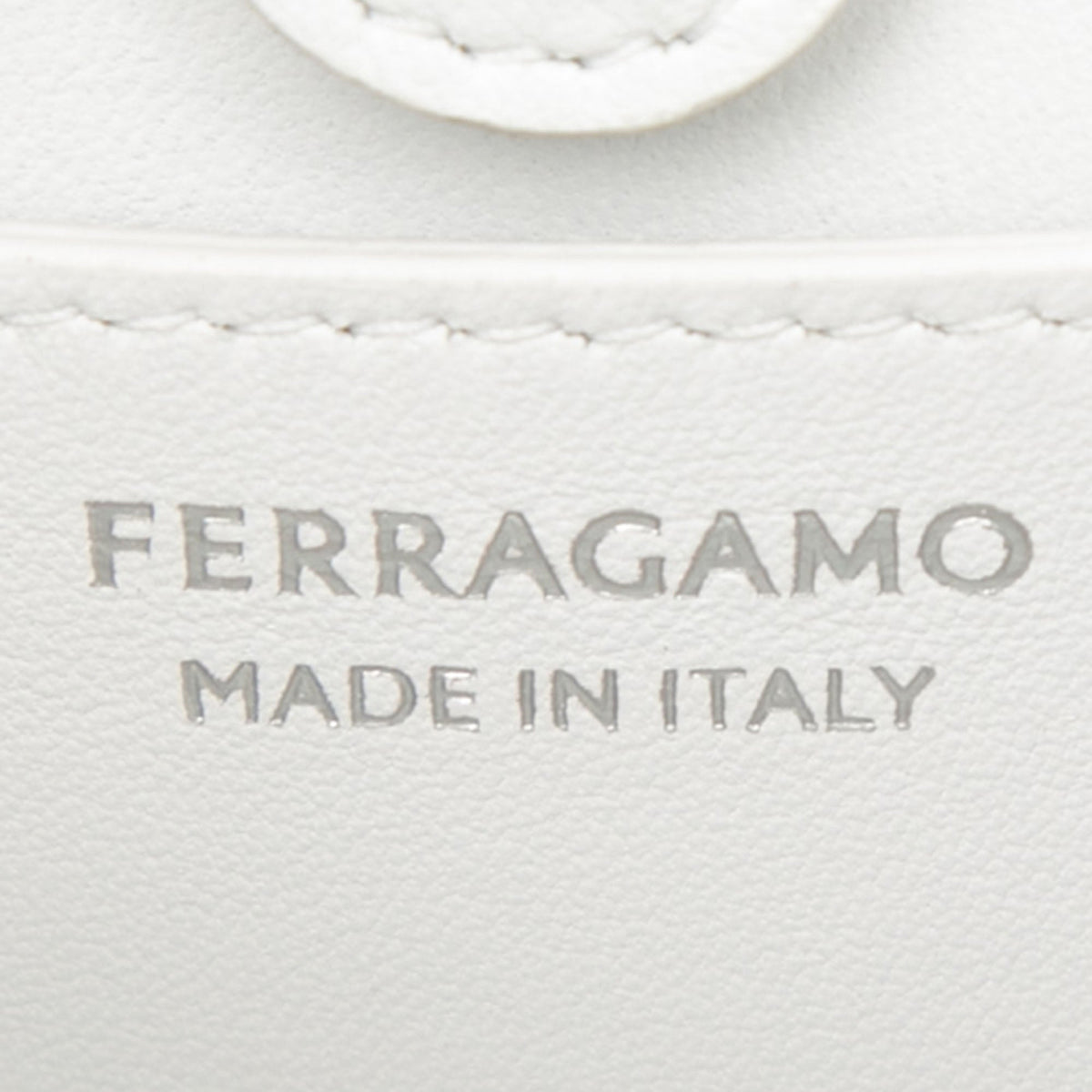 Ferragamo Mini Gradient Brushed Calfskin Gancini Wanda Top Handle Bag — White