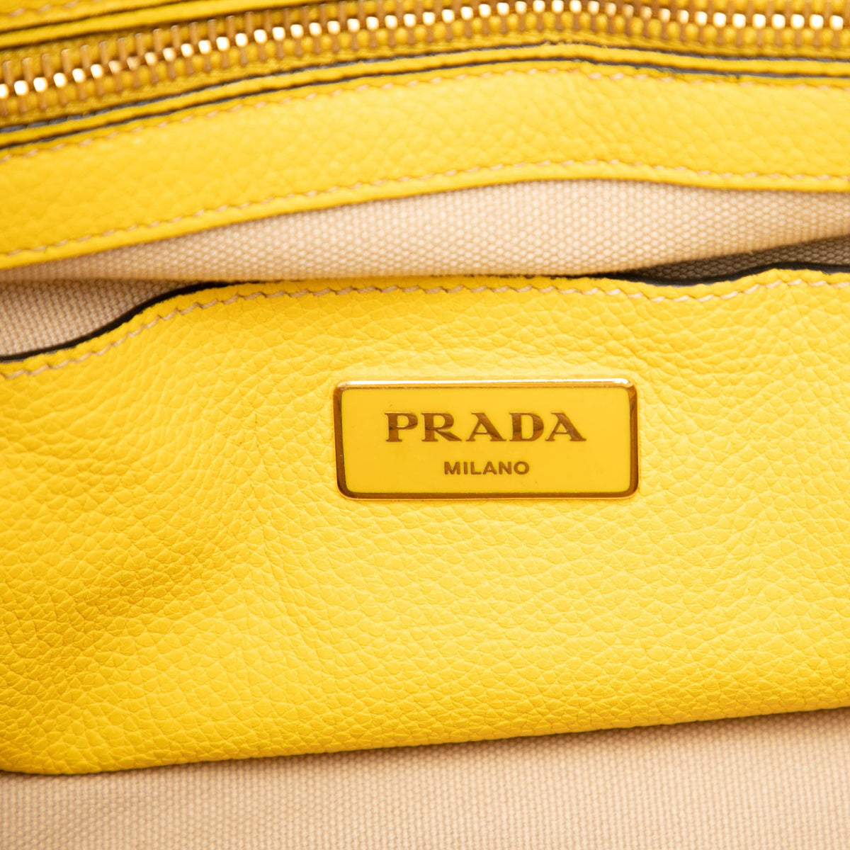 Prada Vitello Daino Zip Top Satchel