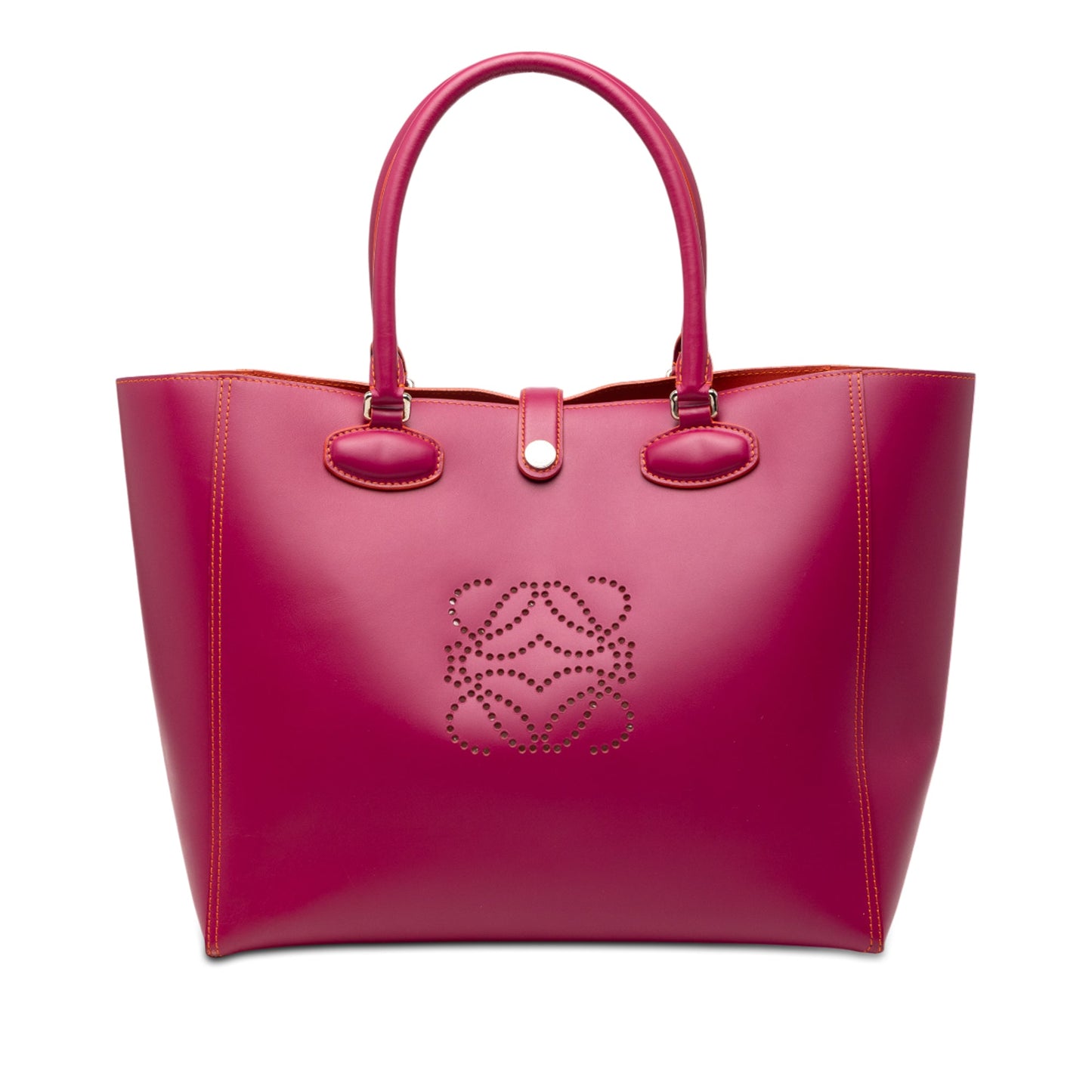LOEWE Leather Perforated Anagram Leo Tote