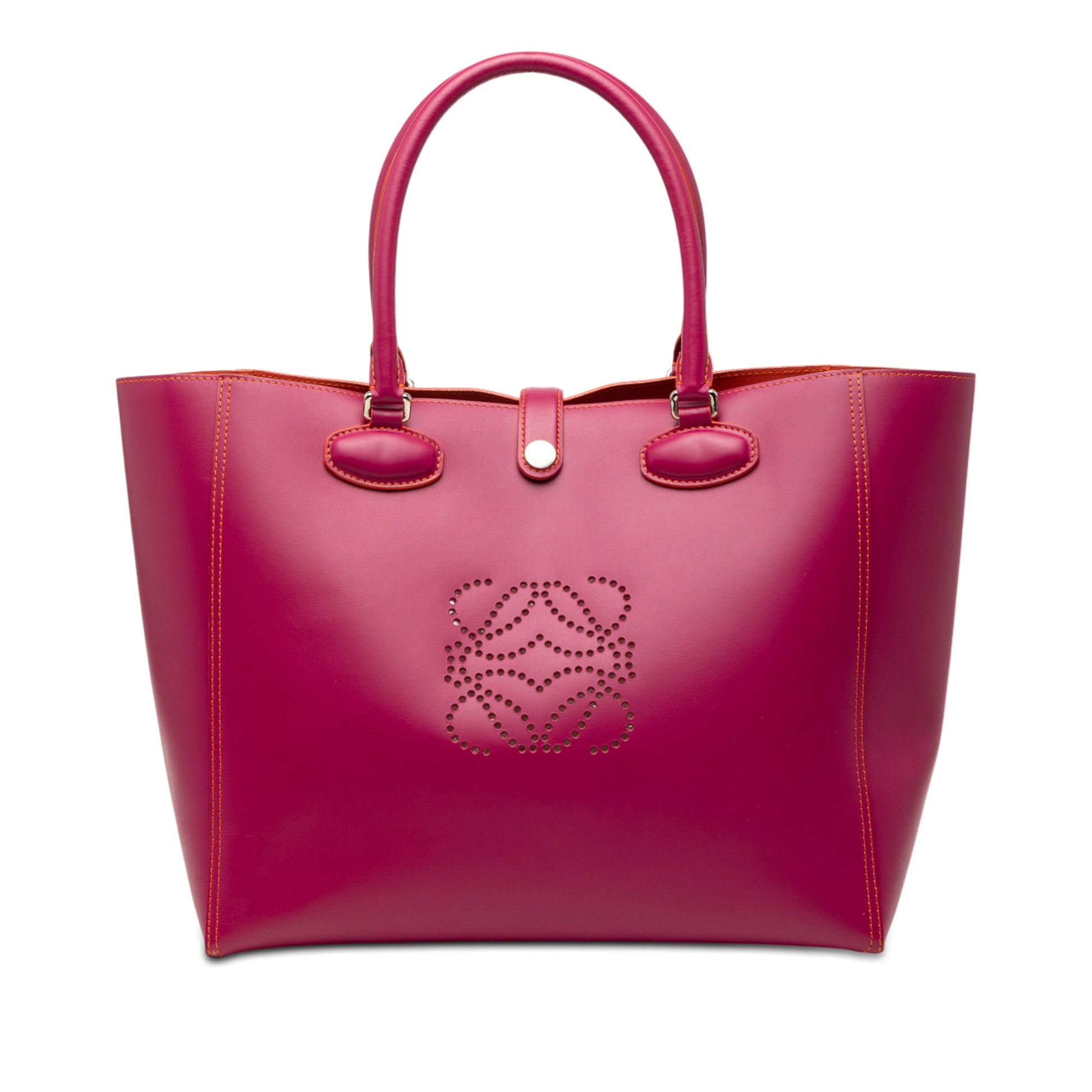 LOEWE Leather Perforated Anagram Leo Tote