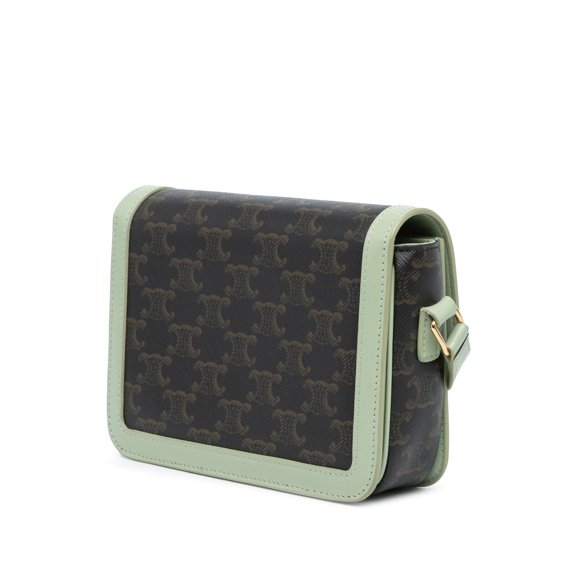 Celine Teen Triomphe Coated Canvas and Calfskin Triomphe Crossbody