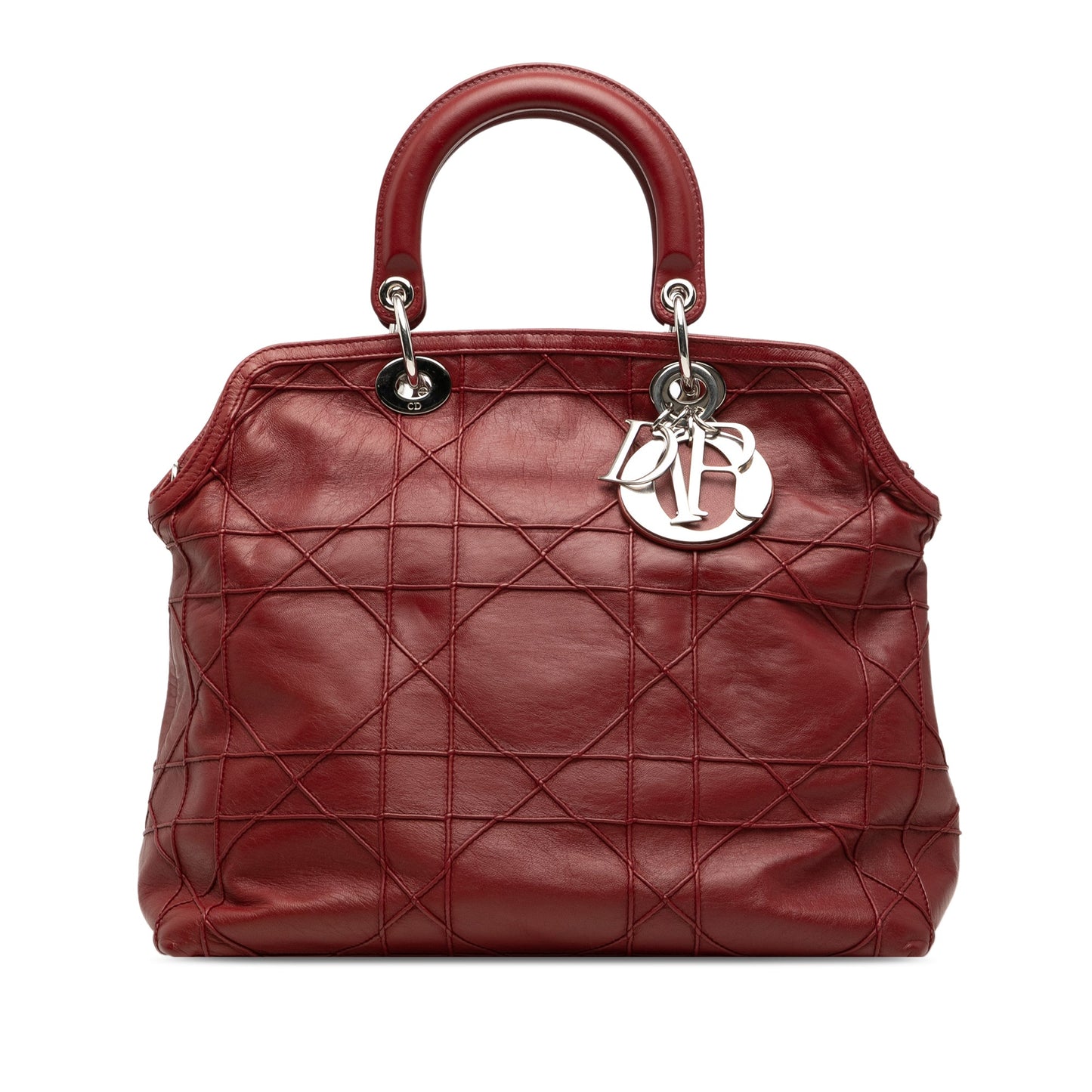 Dior Medium Lambskin Cannage Polochon Granville Satchel
