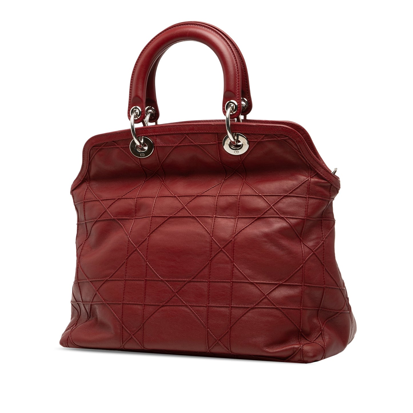 Dior Medium Lambskin Cannage Polochon Granville Satchel