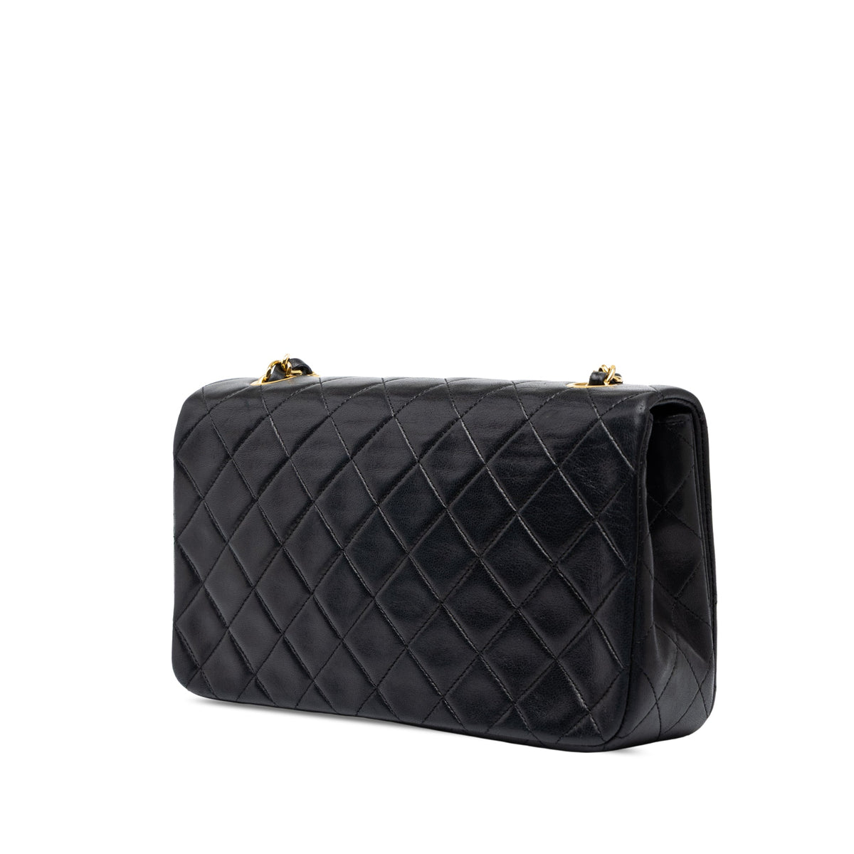 Chanel CC Quilted Lambskin Full Single Flap — Black
