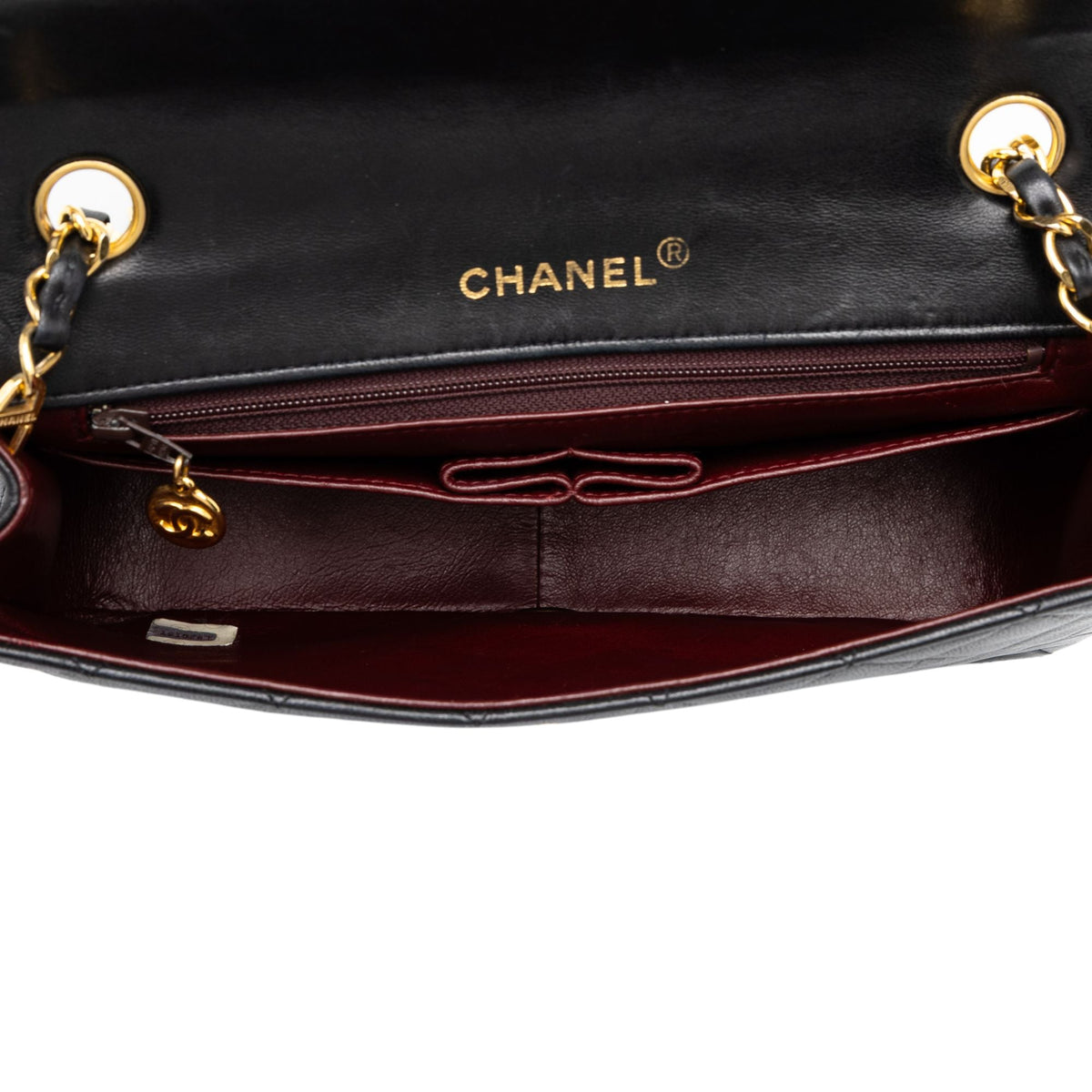 Chanel CC Quilted Lambskin Full Single Flap — Black
