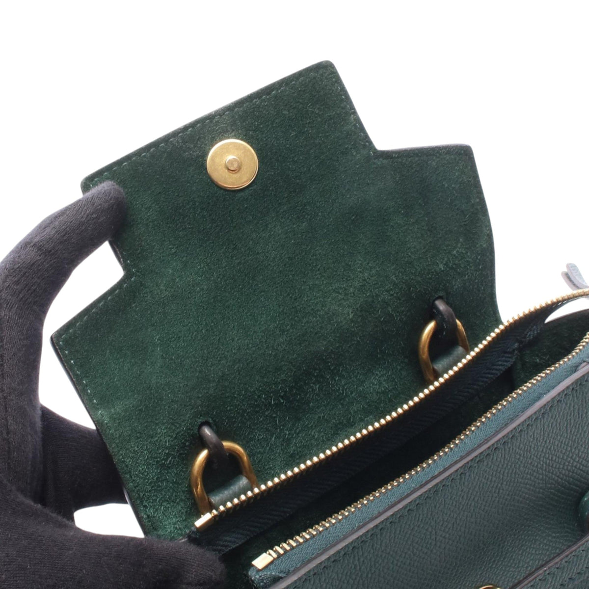 Celine Pico Grained Calfskin Belt Bag — Green