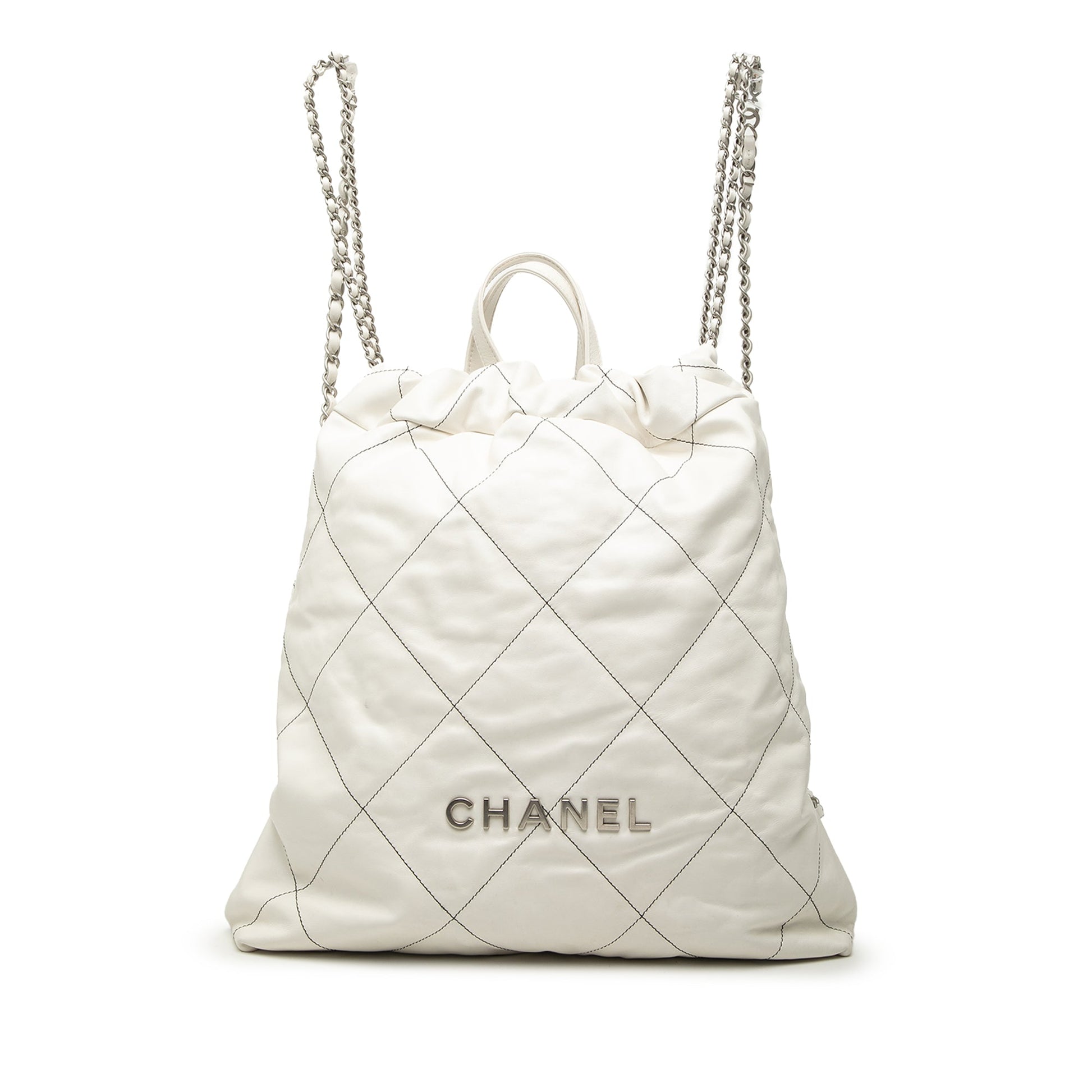 Chanel Large Quilted Shiny Calfskin 22 Backpack