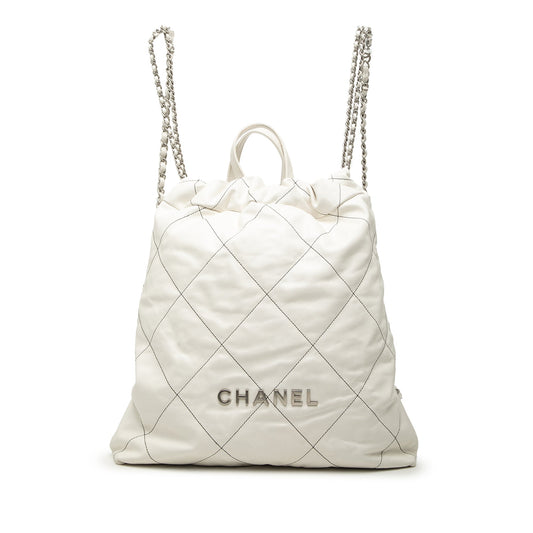 Chanel Large Quilted Shiny Calfskin 22 Backpack