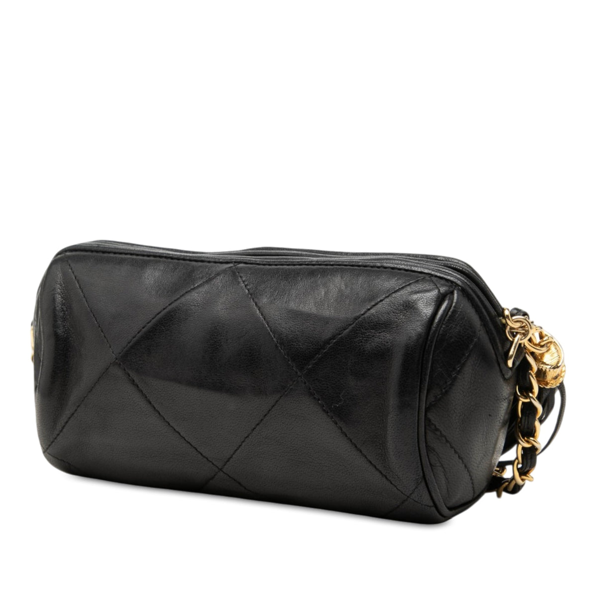 Chanel Quilted Lambskin Tassel Barrel Crossbody