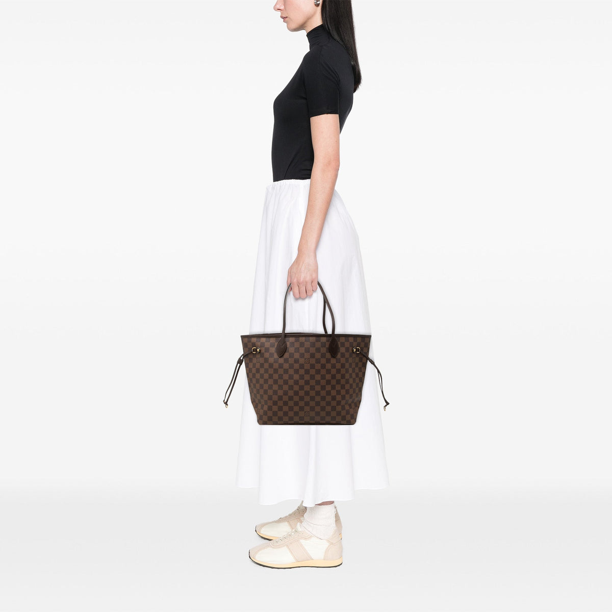 Louis Vuitton Damier Ebene Neverfull MM — Brown