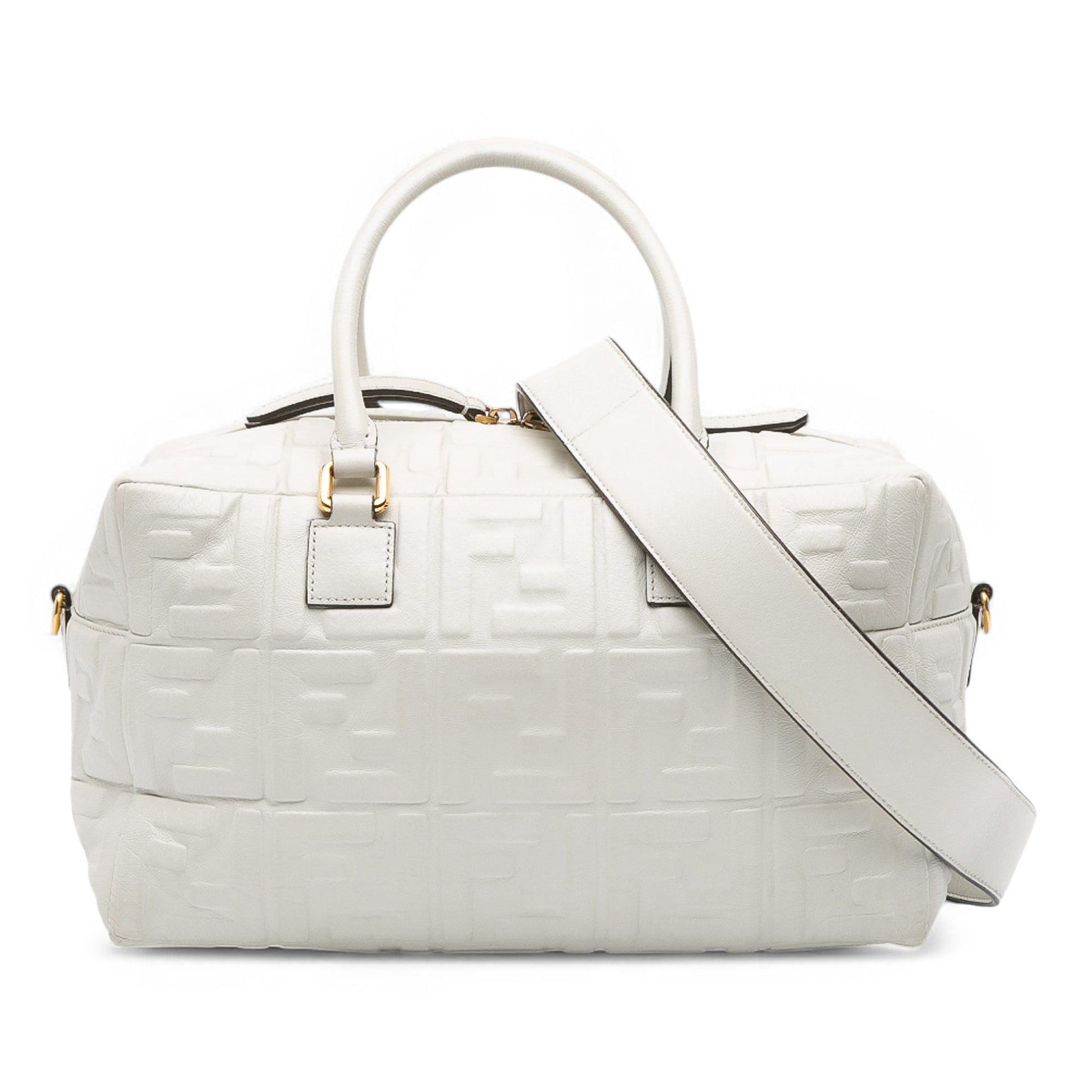 Fendi Zucca Embossed Nappa FF 1974 Bauletto Piccolo Bag