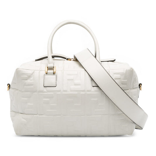 Fendi Zucca Embossed Nappa FF 1974 Bauletto Piccolo Bag